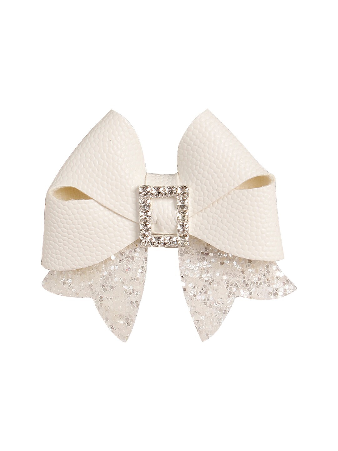 

Aye Candy Girls White & Silver-Toned Embellished Alligator Hair Clip