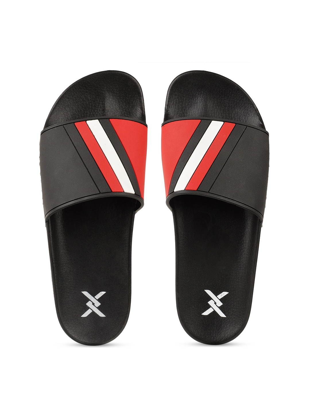 

Carlton London sports Men Black & Red Striped Sliders