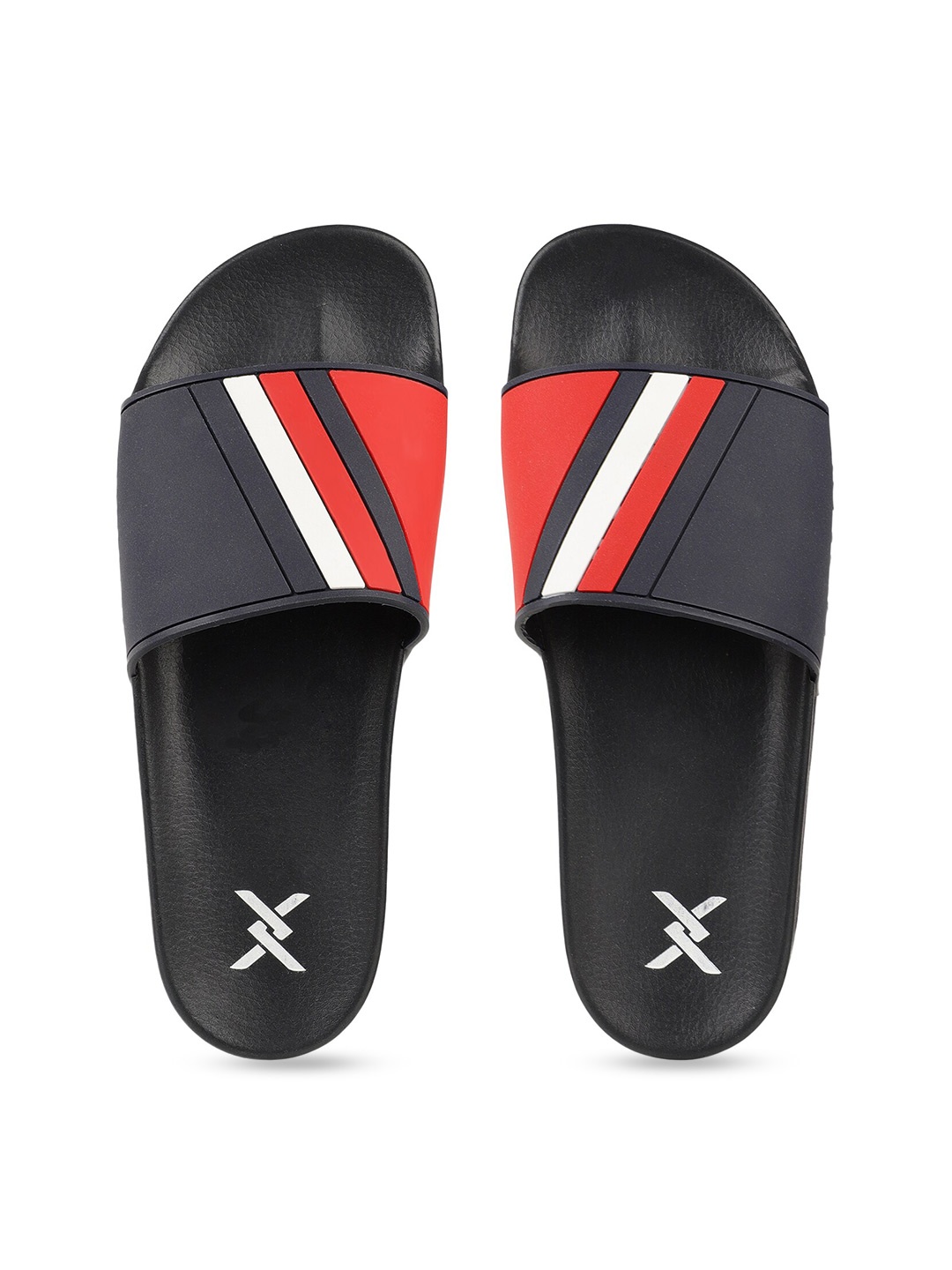 

Carlton London sports Men Navy Blue & Red Striped Sliders
