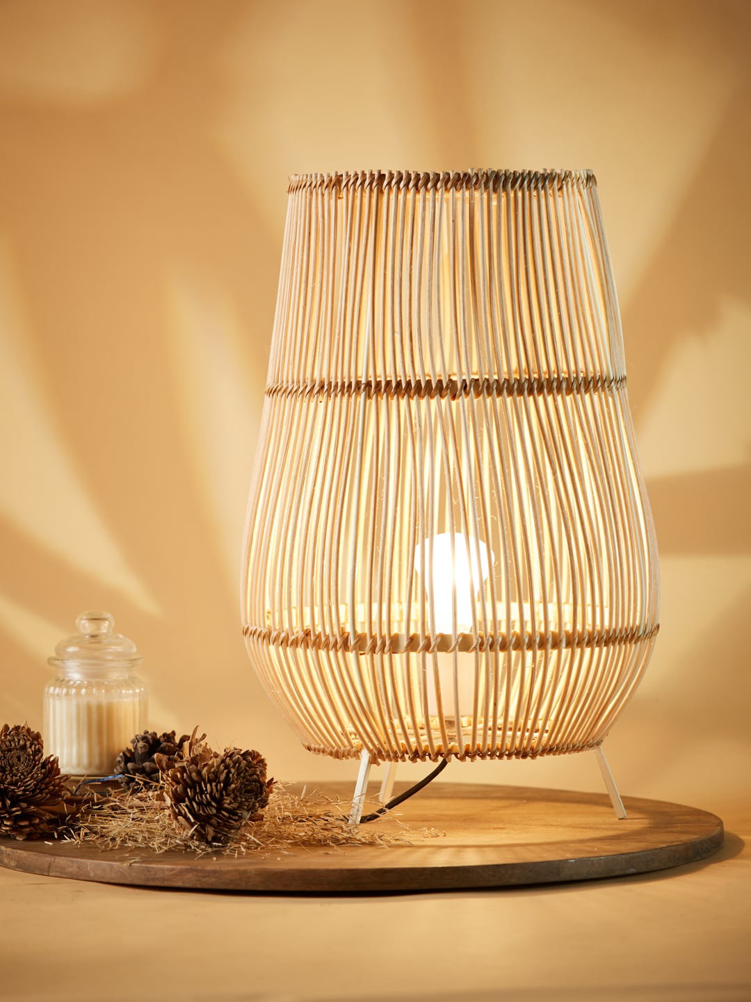 

Fabindia Beige Advait Cane Floor Lamp