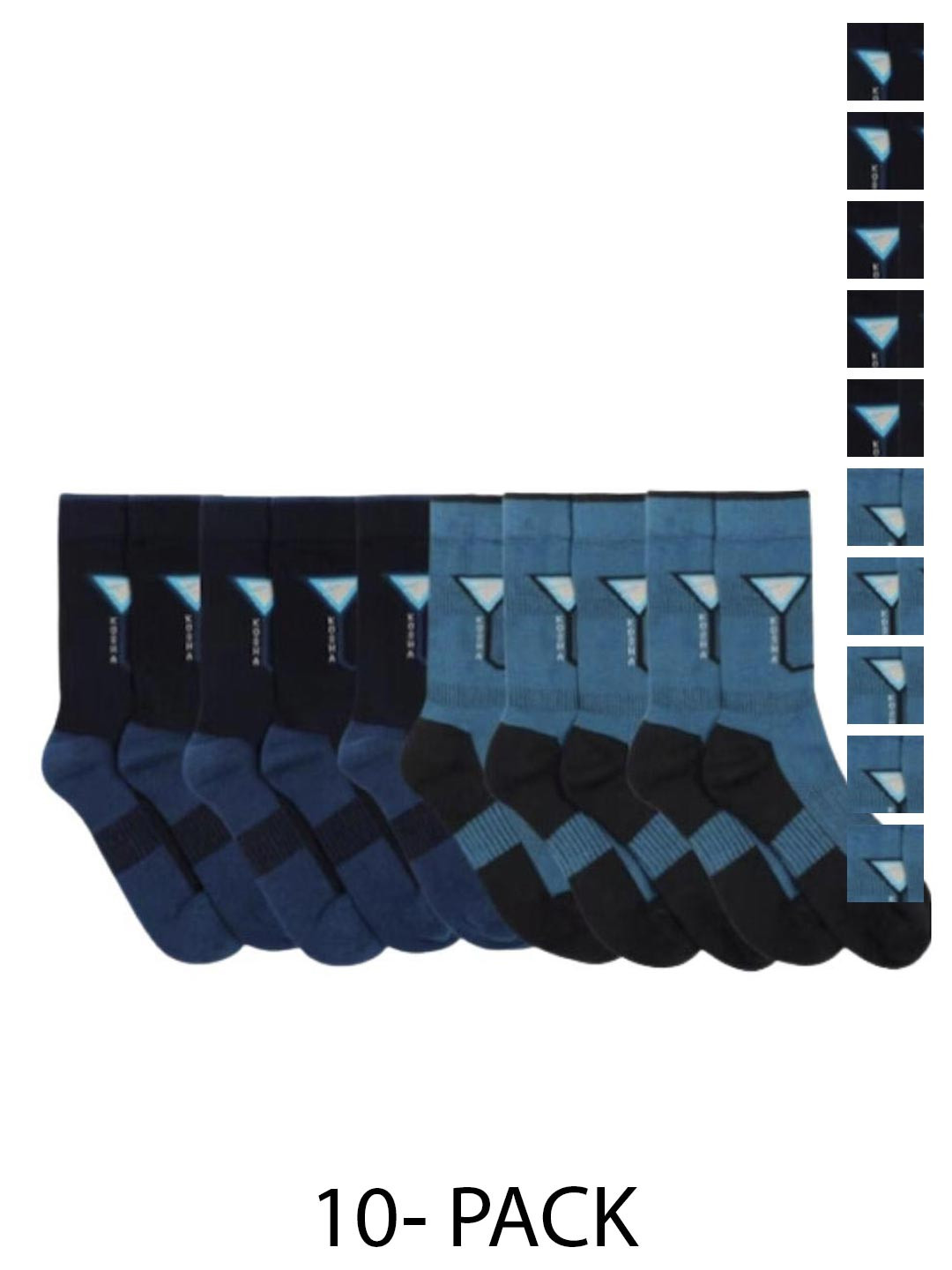 

Kosha Men Pack of 10 Colourblocked Above Ankle Length Socks, Navy blue