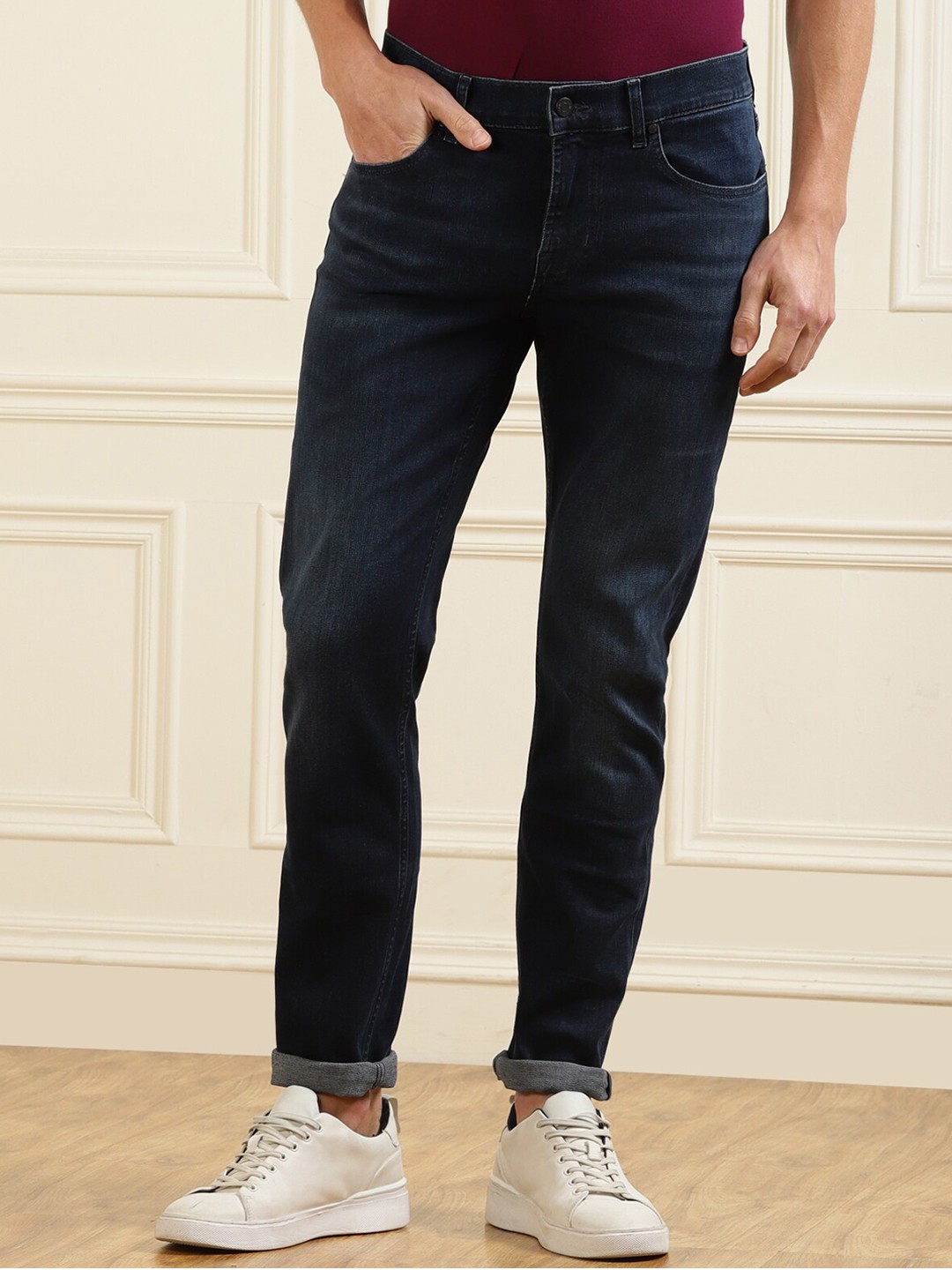 

7 For All Mankind Men Blue Bleached Jeans