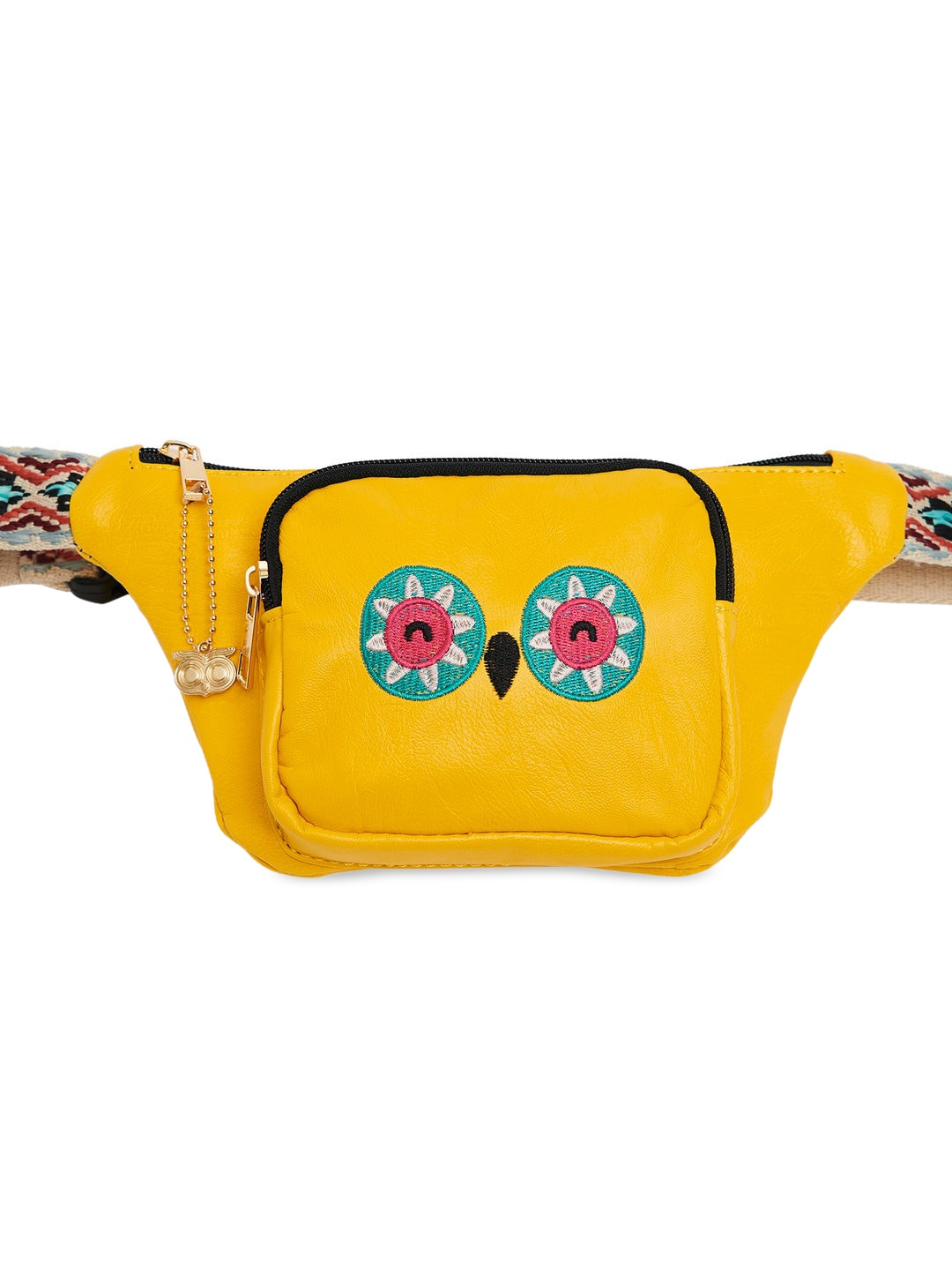 

Chumbak Women Yellow Printed PU Shopper Sling Bag