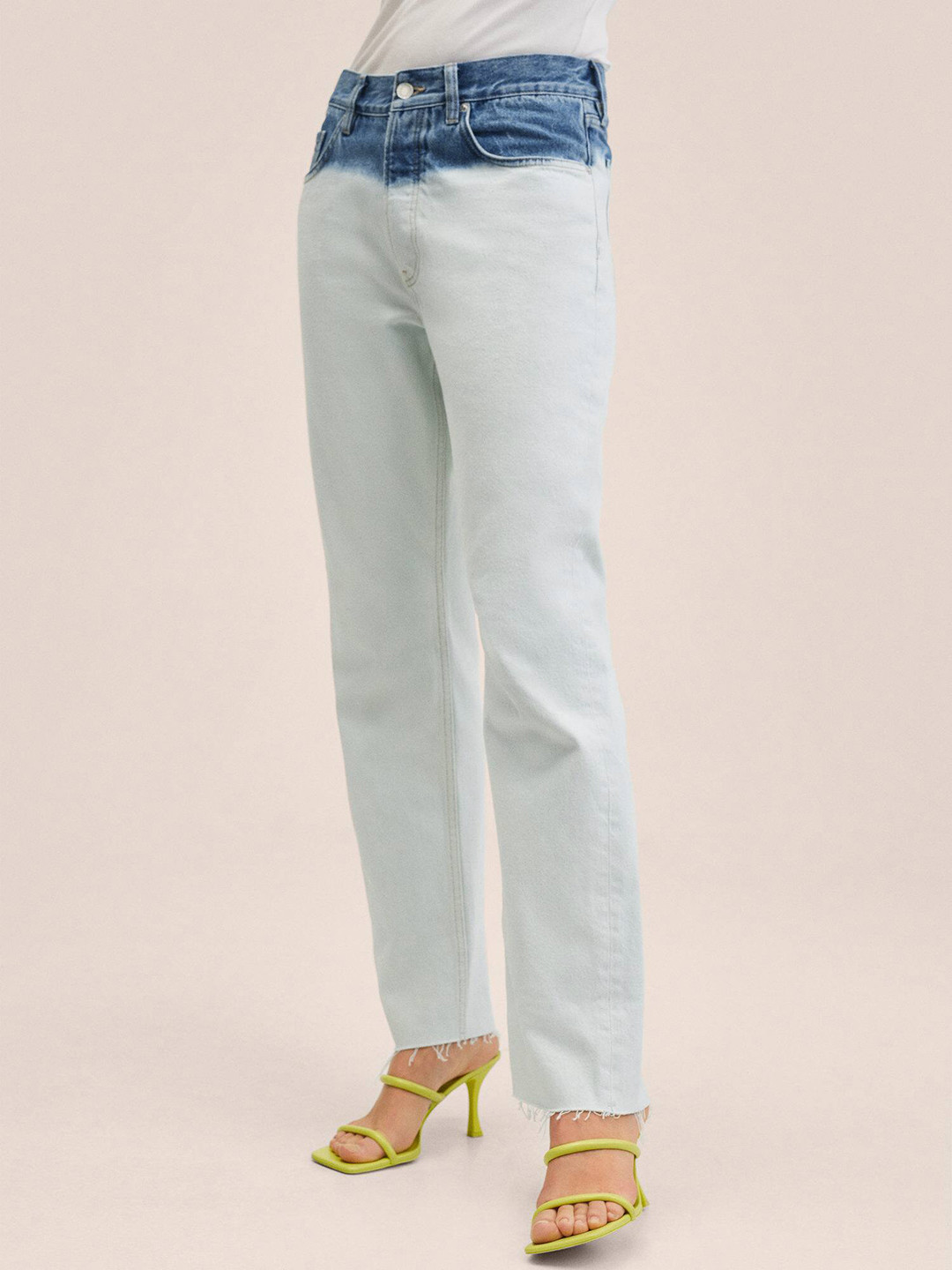 

MANGO Women White Straight Fit Jeans