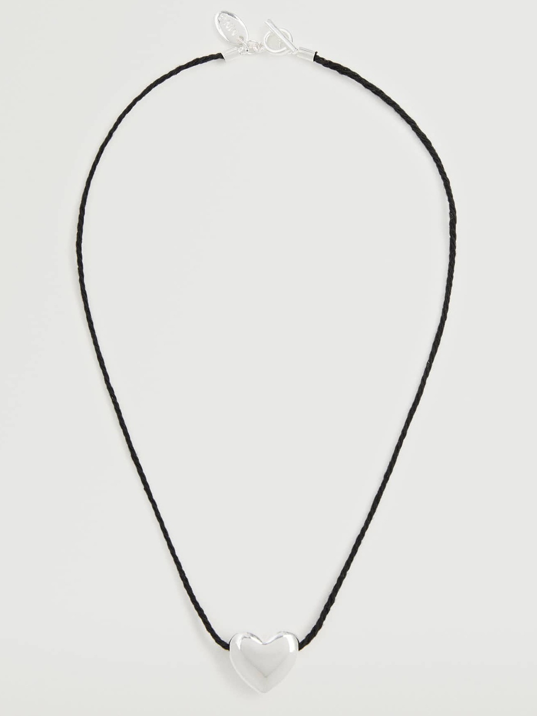 

MANGO Silver-Toned & Black Necklace