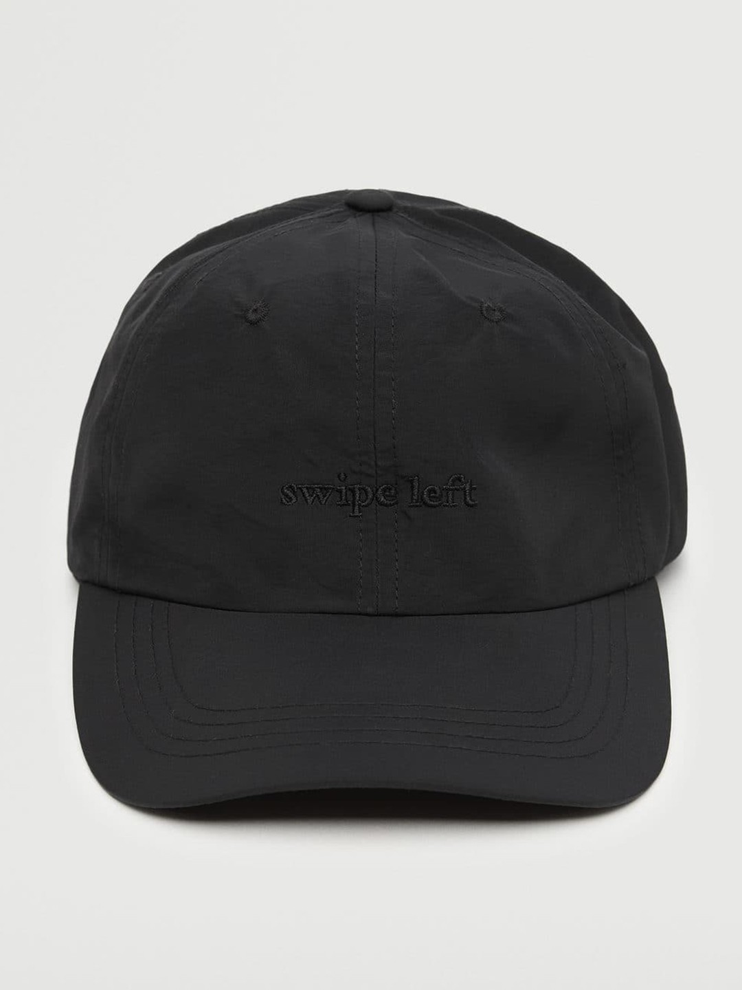 

MANGO Women Black Embroidered Visor Cap