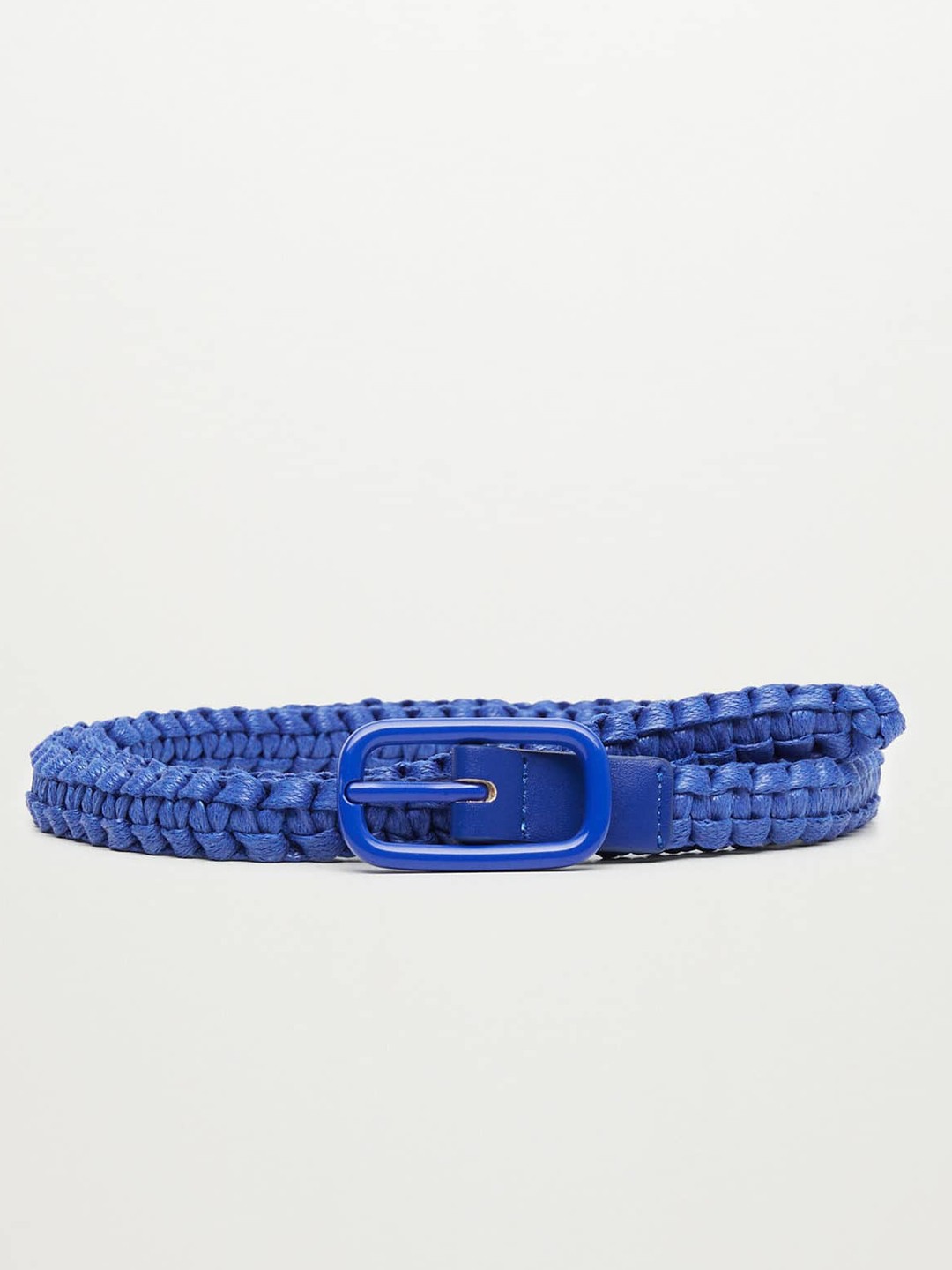 

MANGO Women Blue Woven Design Slim Belt
