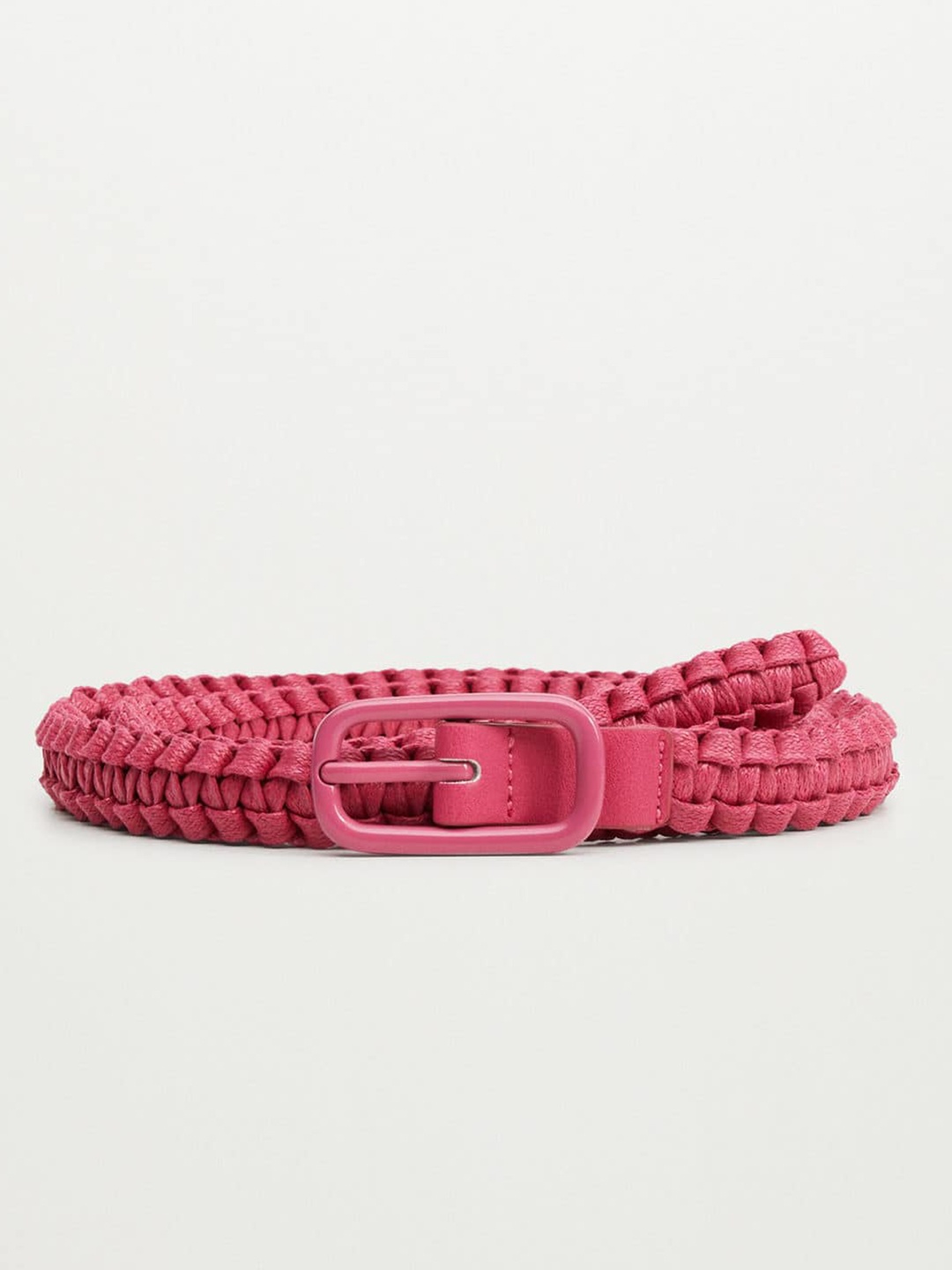 

MANGO Women Pink Woven Design Slim Belt