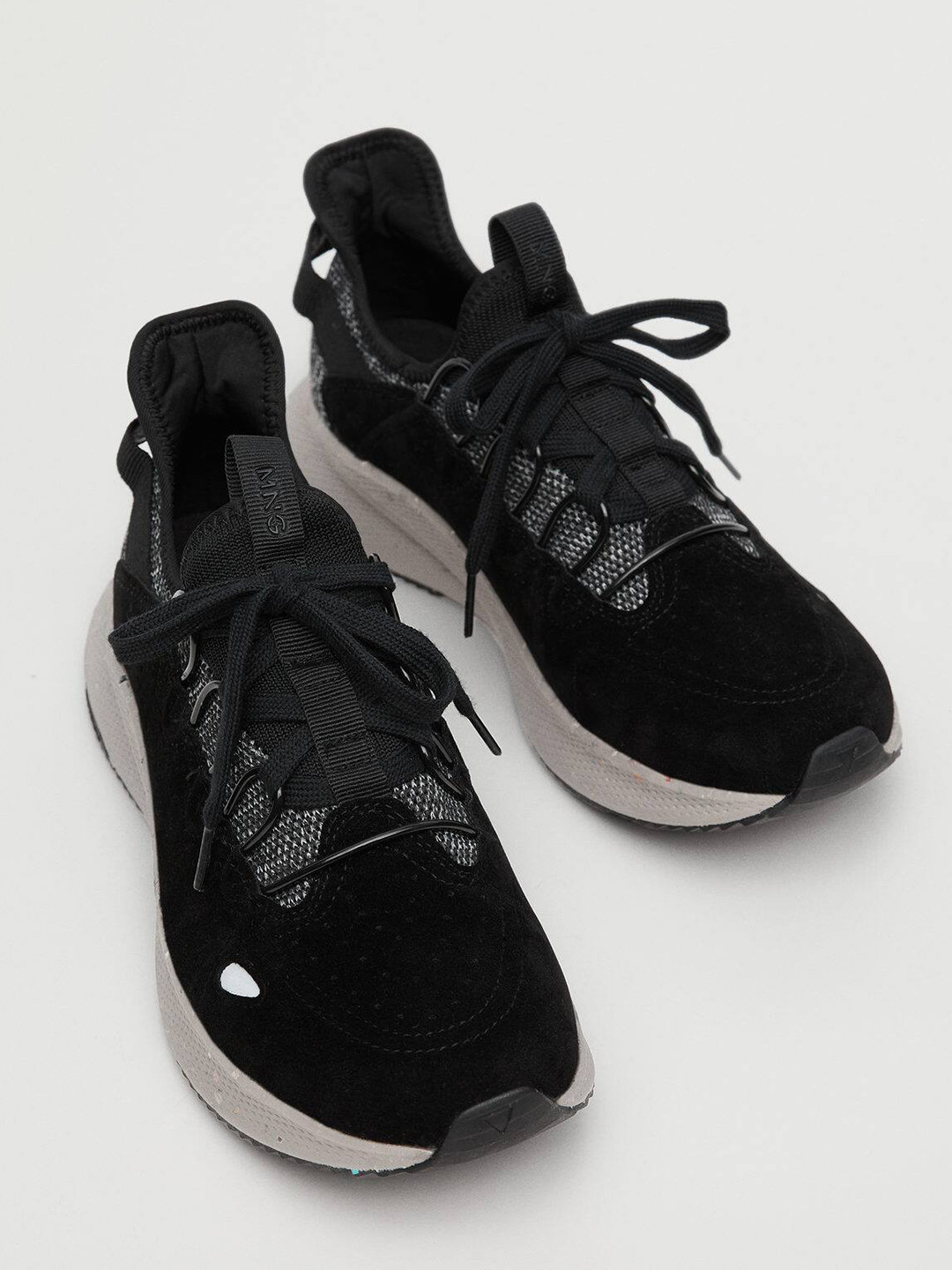 

MANGO MAN Men Black Solid Sneakers