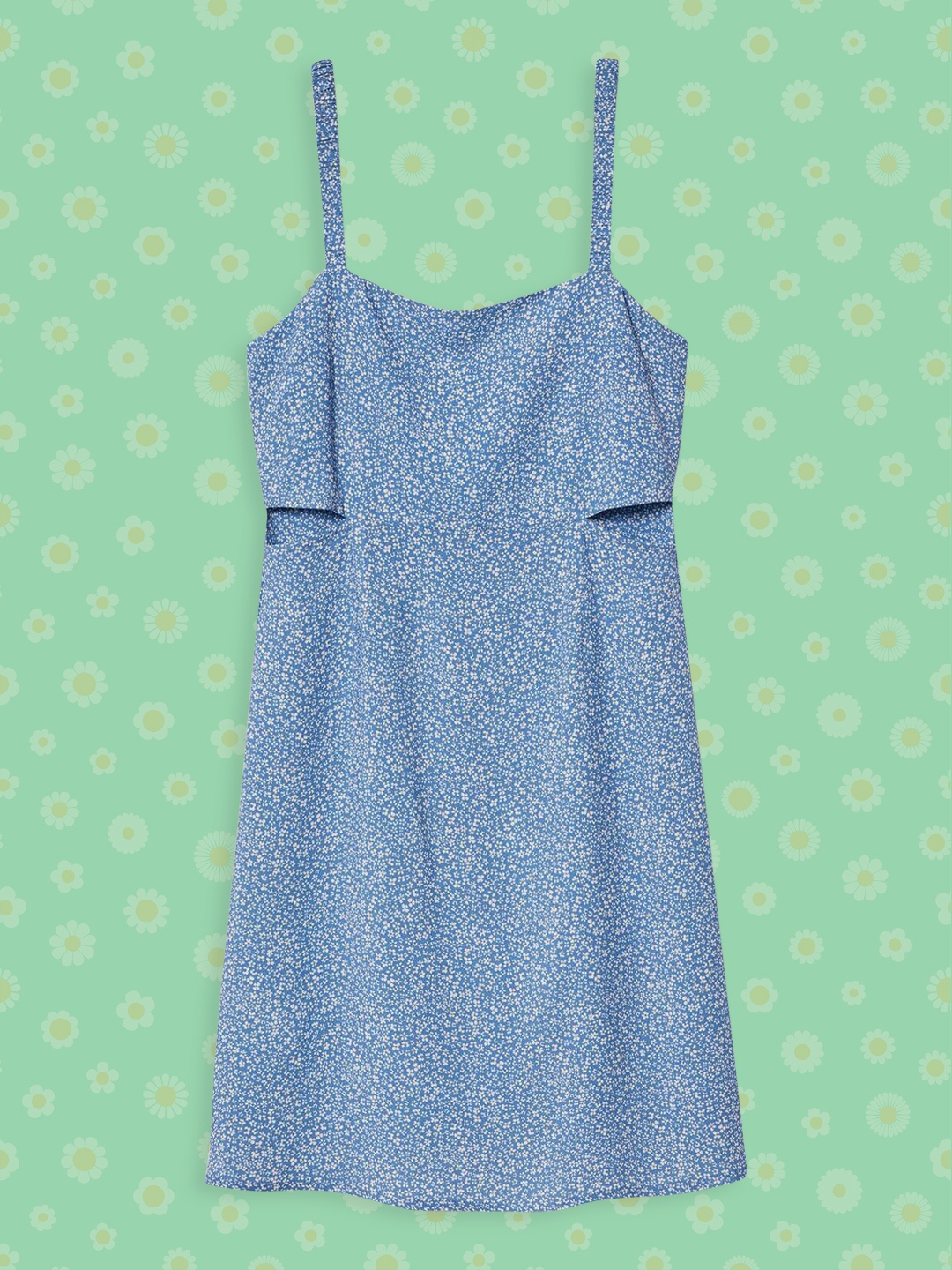 

Mango Kids Girls Blue & White Floral A-Line Dress