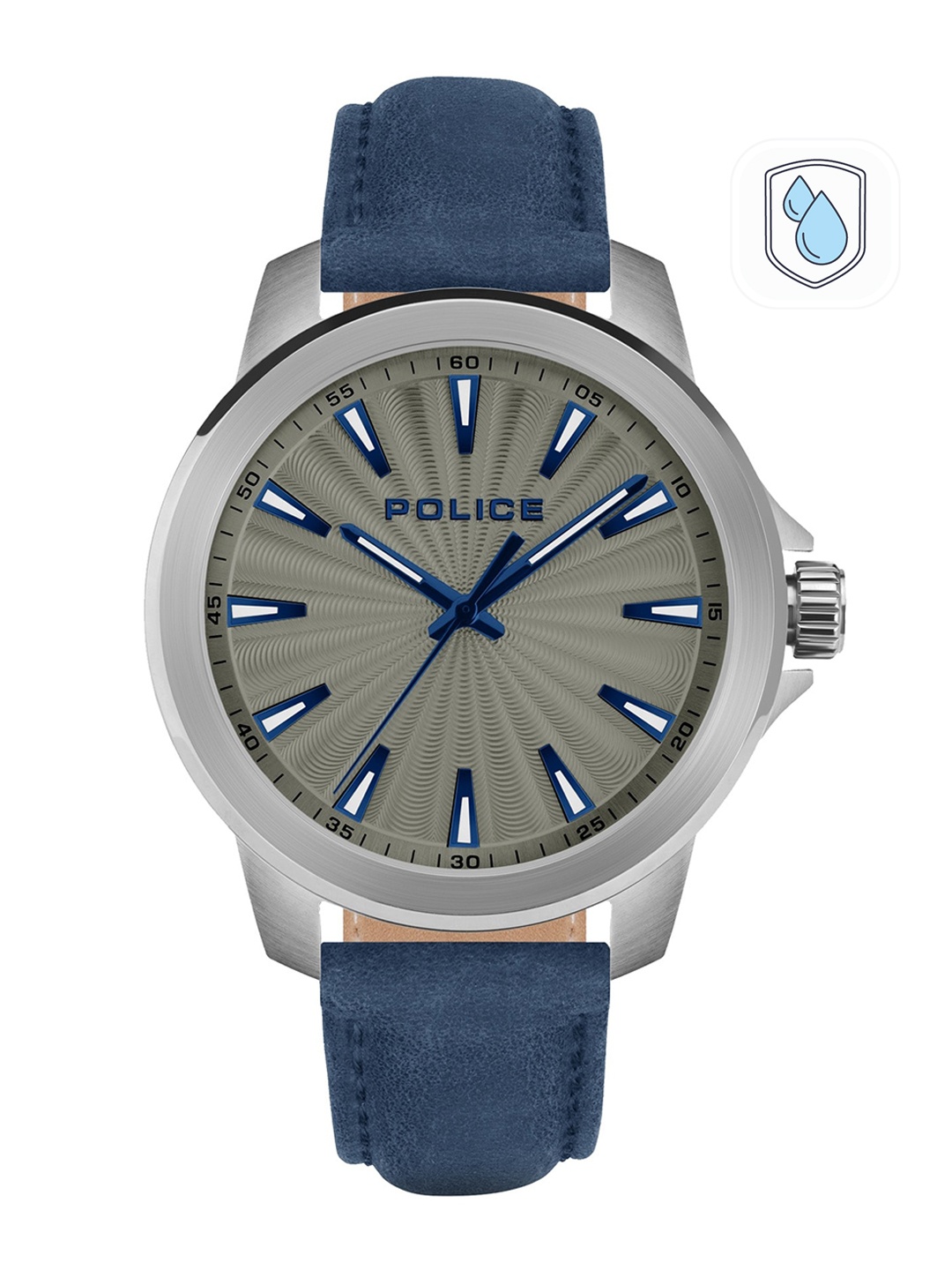

Police Men Grey Dial & Blue Leather Straps Analogue Watch