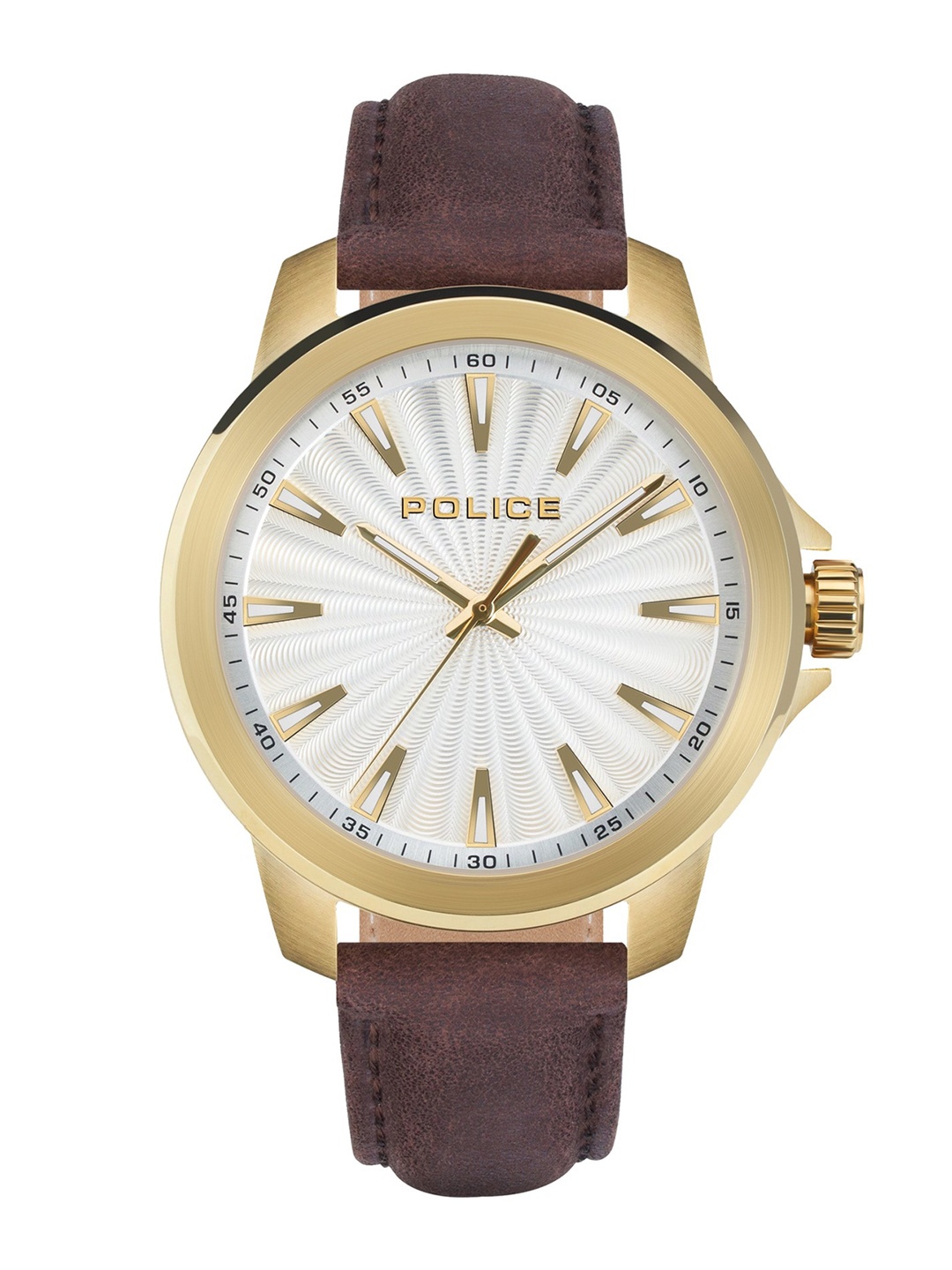 

Police Men Silver-Toned Dial & Brown Leather Straps Analogue Watch, Gold