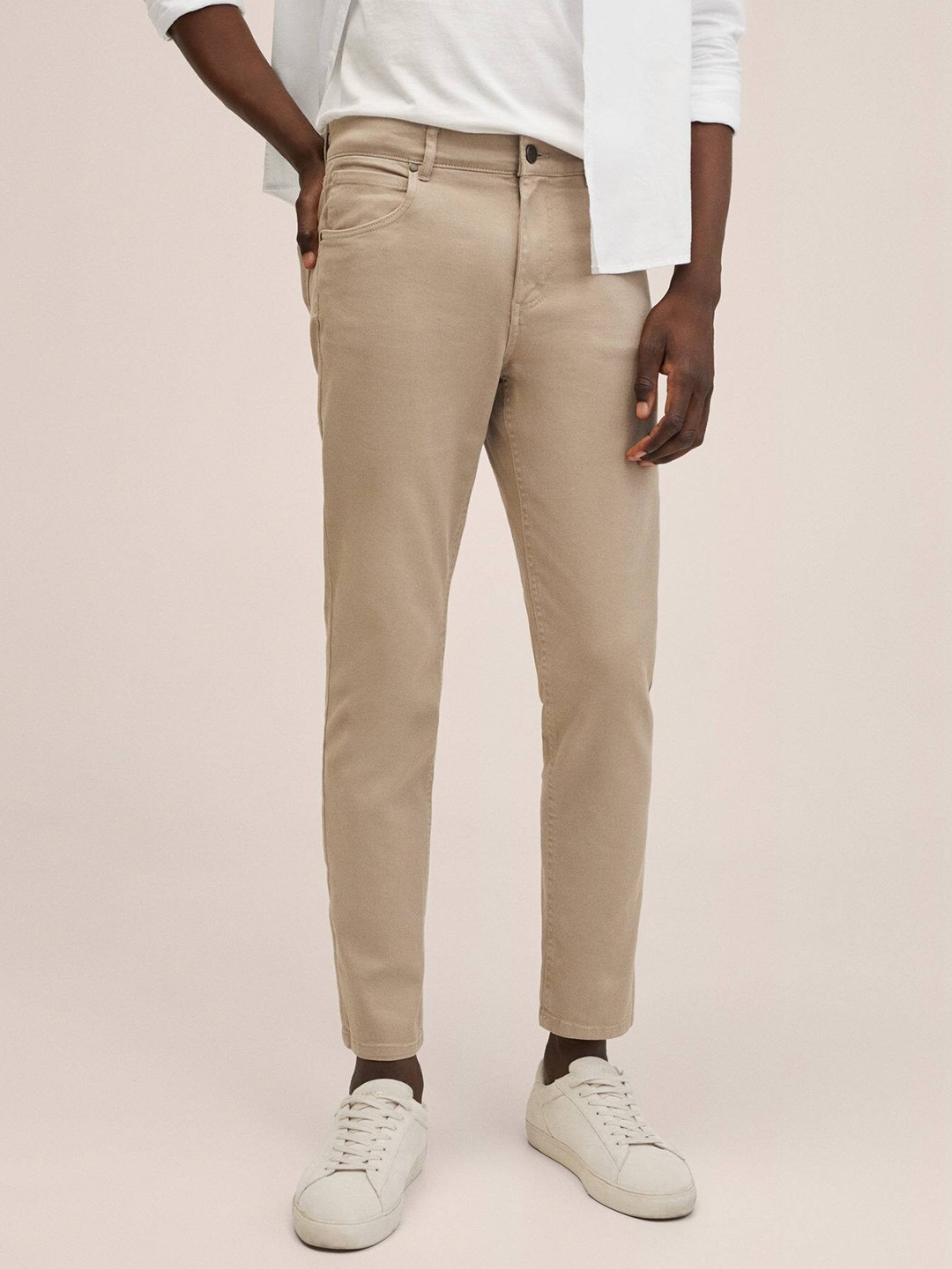 

Mango Kids Boys Khaki Solid Stretchable Jeans