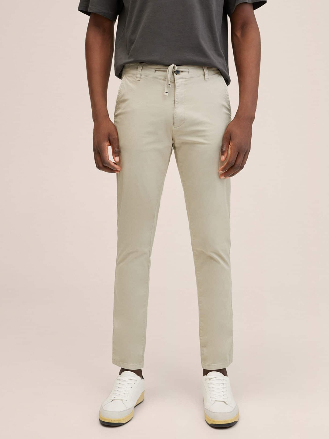 

Mango Kids Boys Off White Solid Chinos