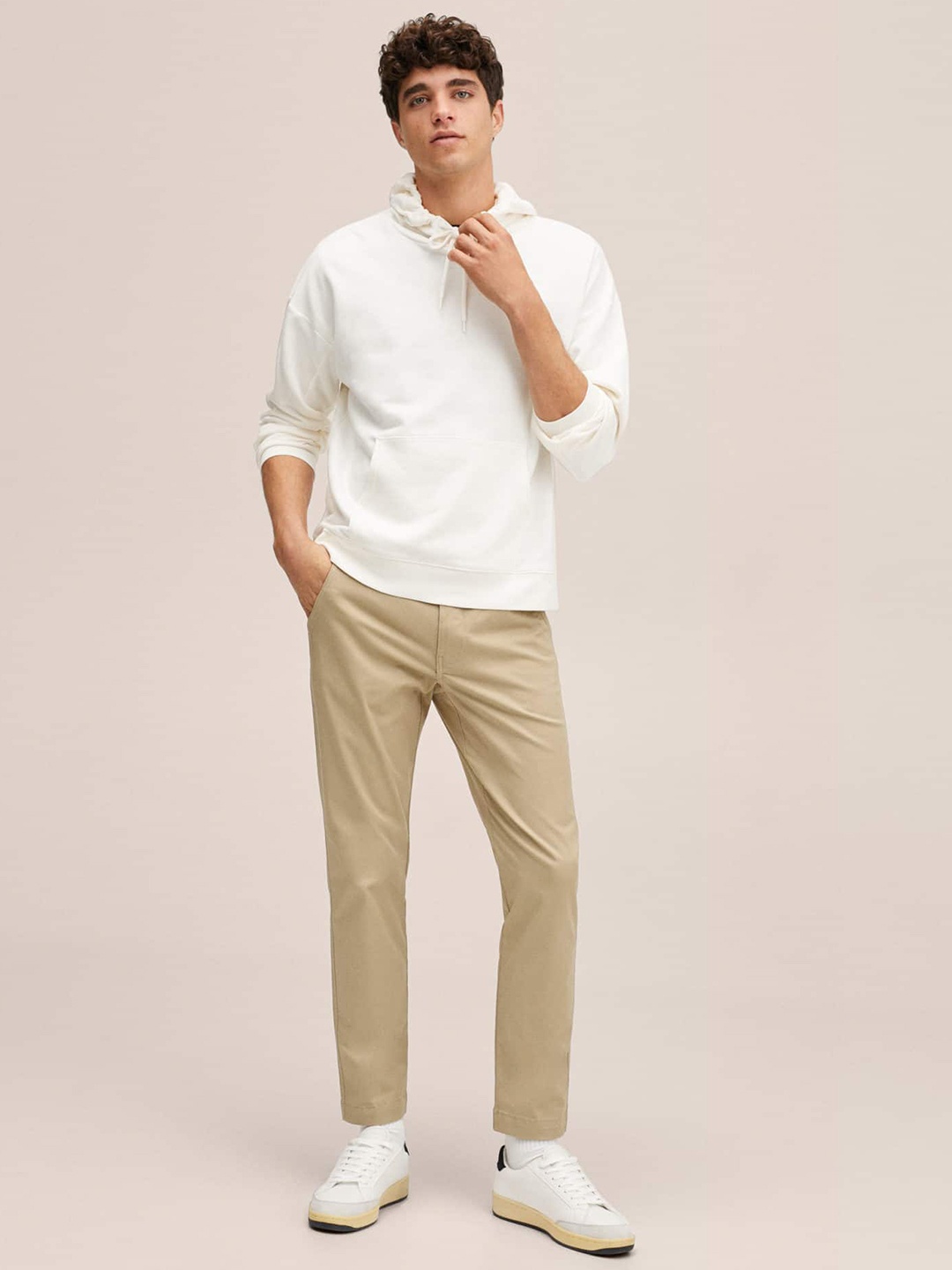 

Mango Kids Boys Beige Solid Chinos