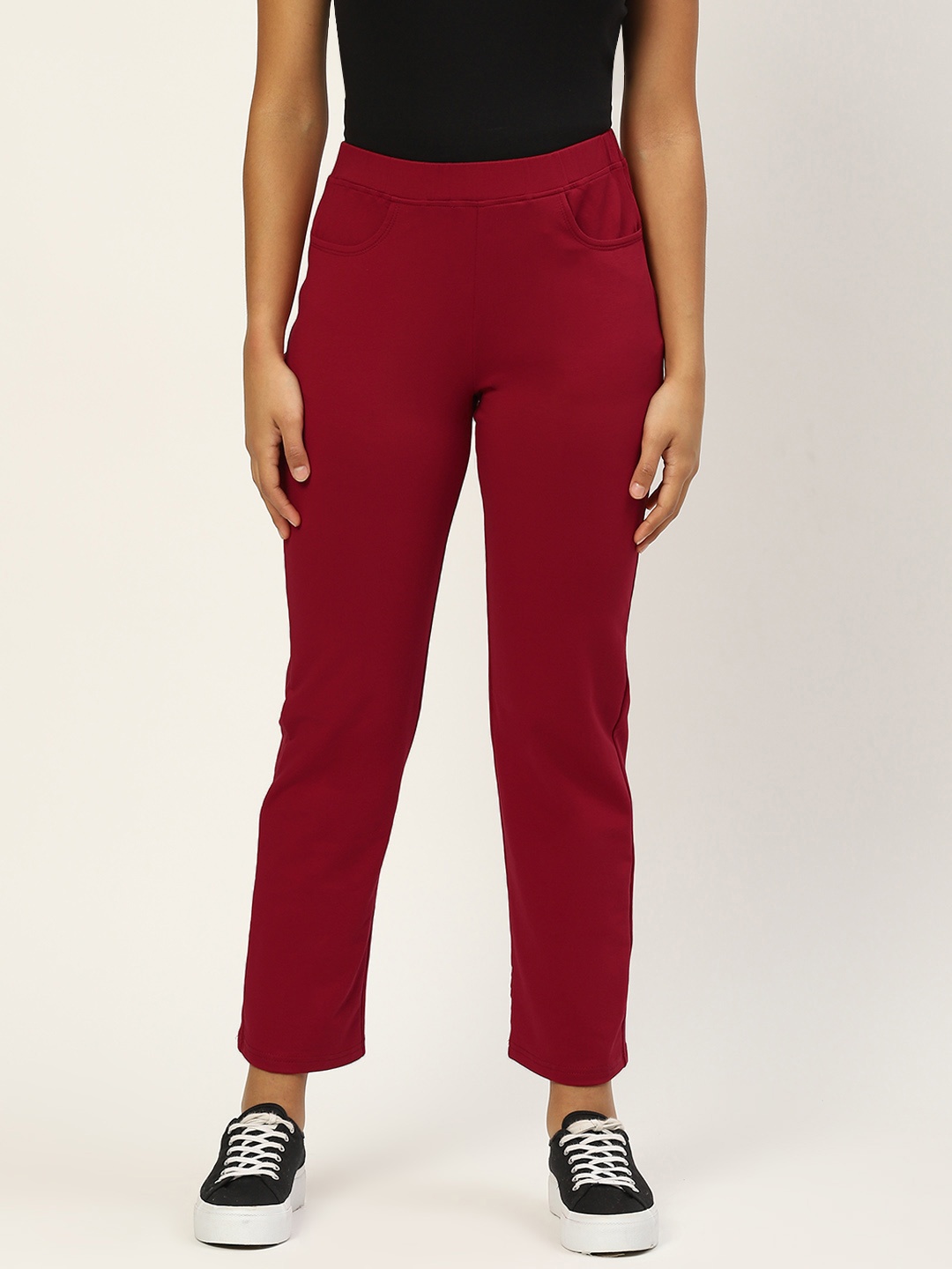 

BRINNS Women Maroon Smart Trousers