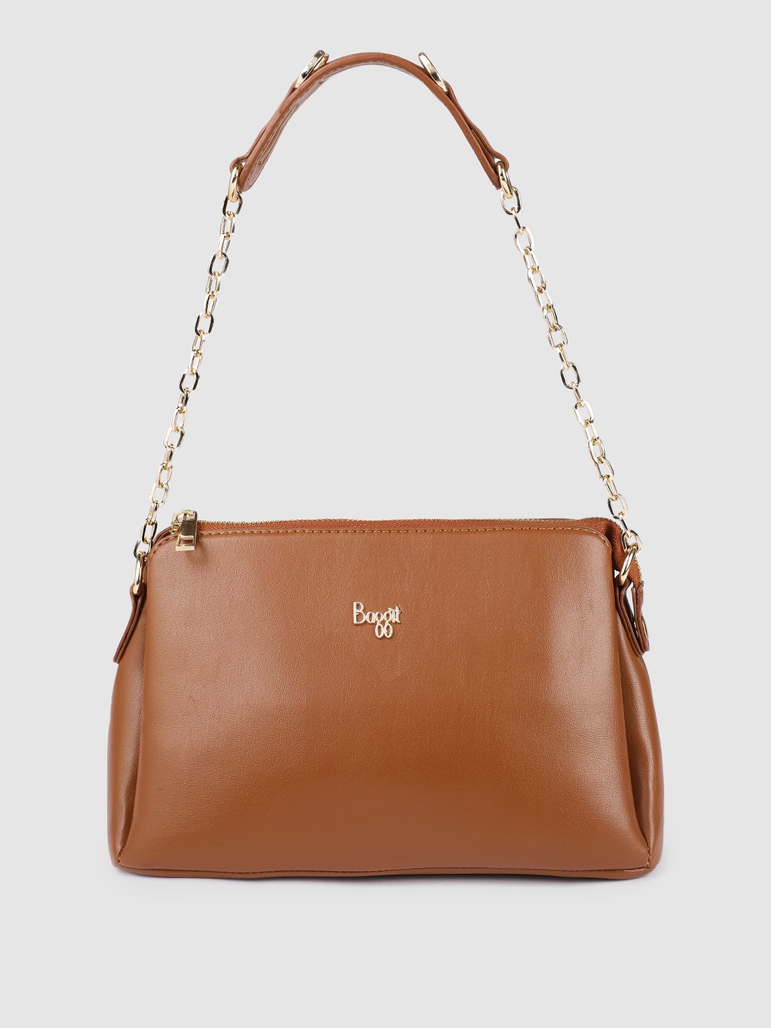 

Baggit Tan Brown Solid Structured Shoulder Bag