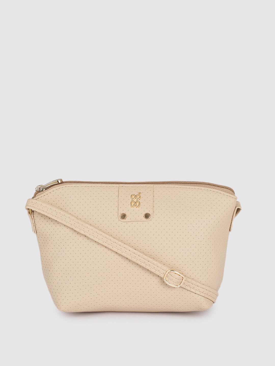 

Baggit Beige Textured Structured Sling Bag