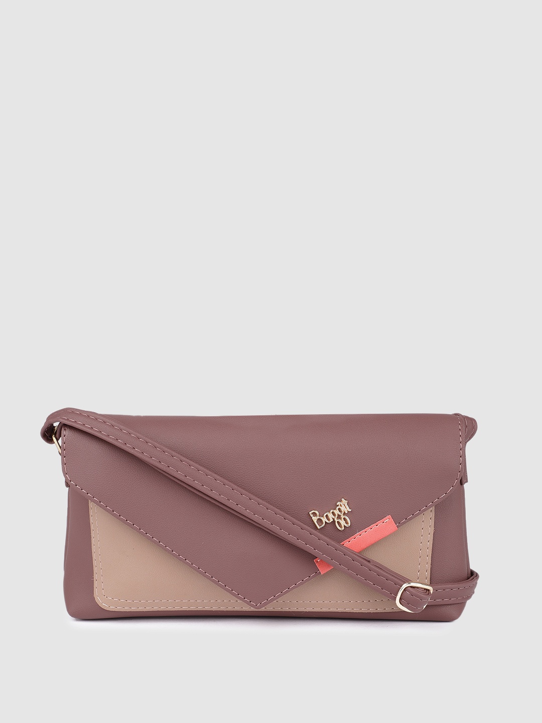 

Baggit Pink Solid Structured Sling Bag