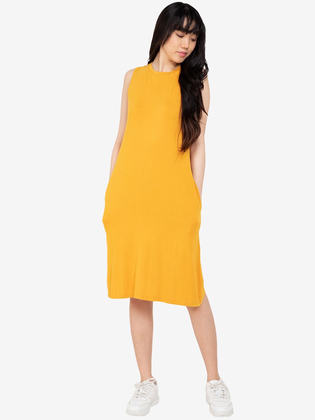 

ZALORA BASICS Yellow A-Line Dress