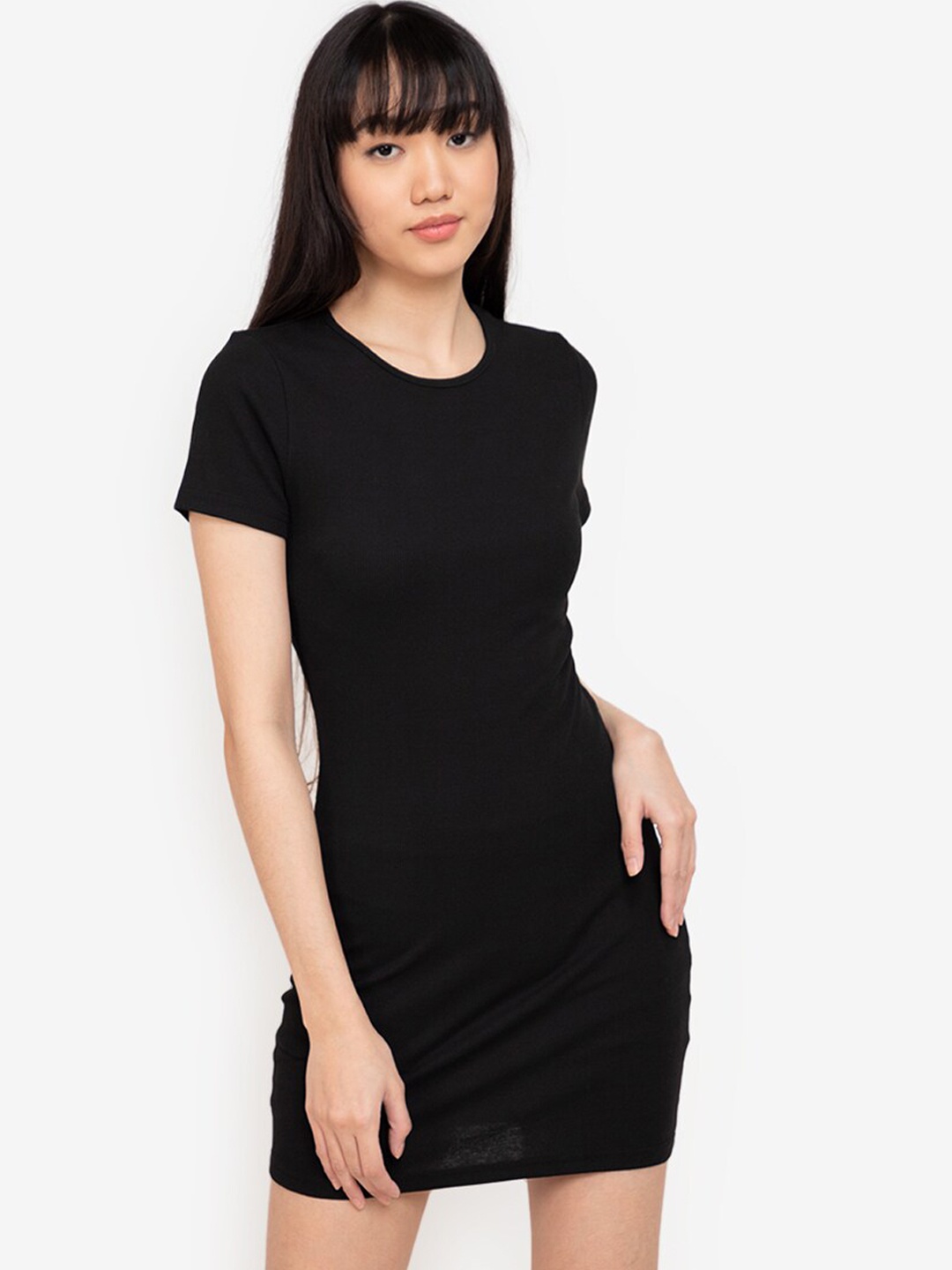 

ZALORA BASICS Black Bodycon Mini Dress