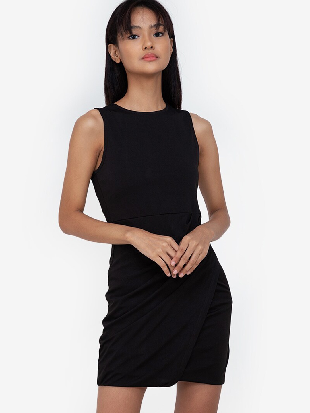 

ZALORA BASICS Women Black Bodycon Dress With Twist Detail