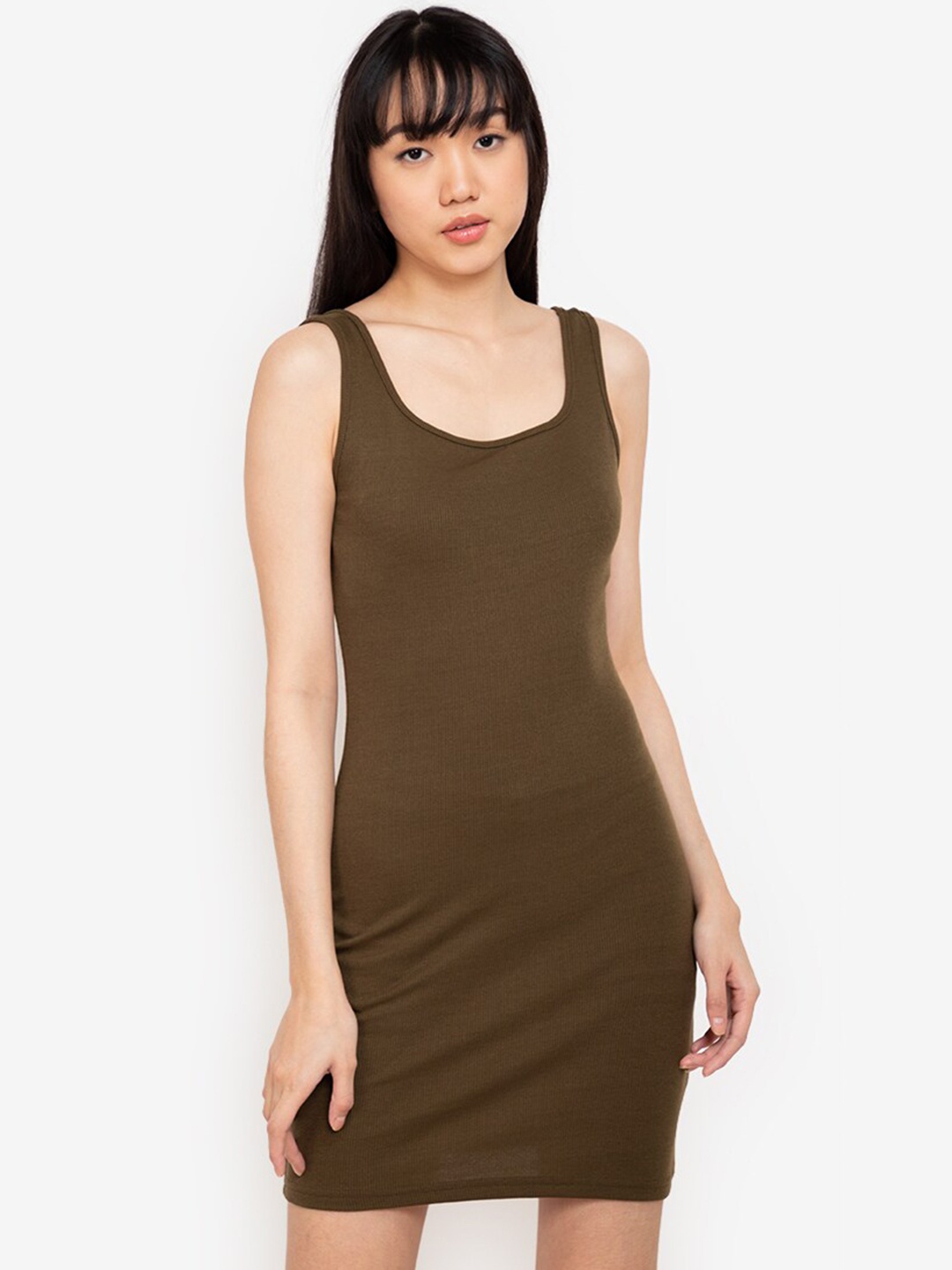 

ZALORA BASICS Green Bodycon Mini Dress
