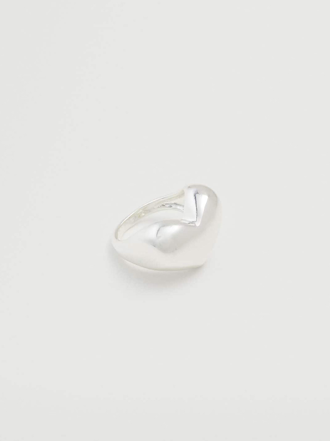 

MANGO Silver-Toned Heart Shaped Finger Ring