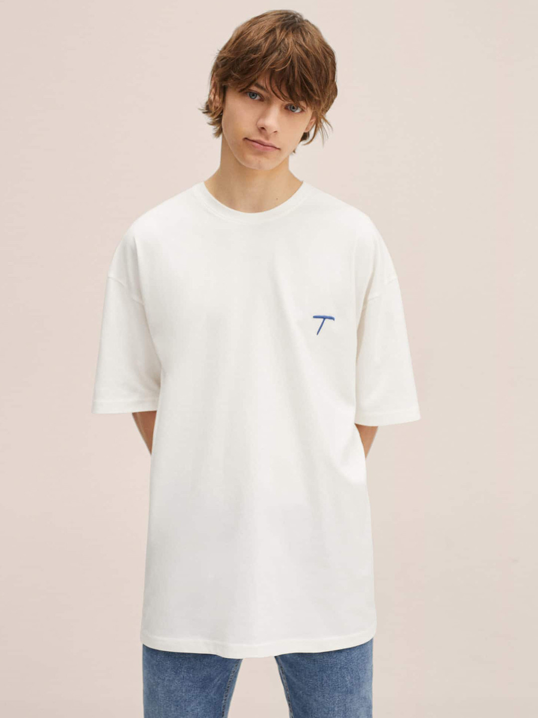 

Mango Kids Boys White Pure Cotton T-shirt