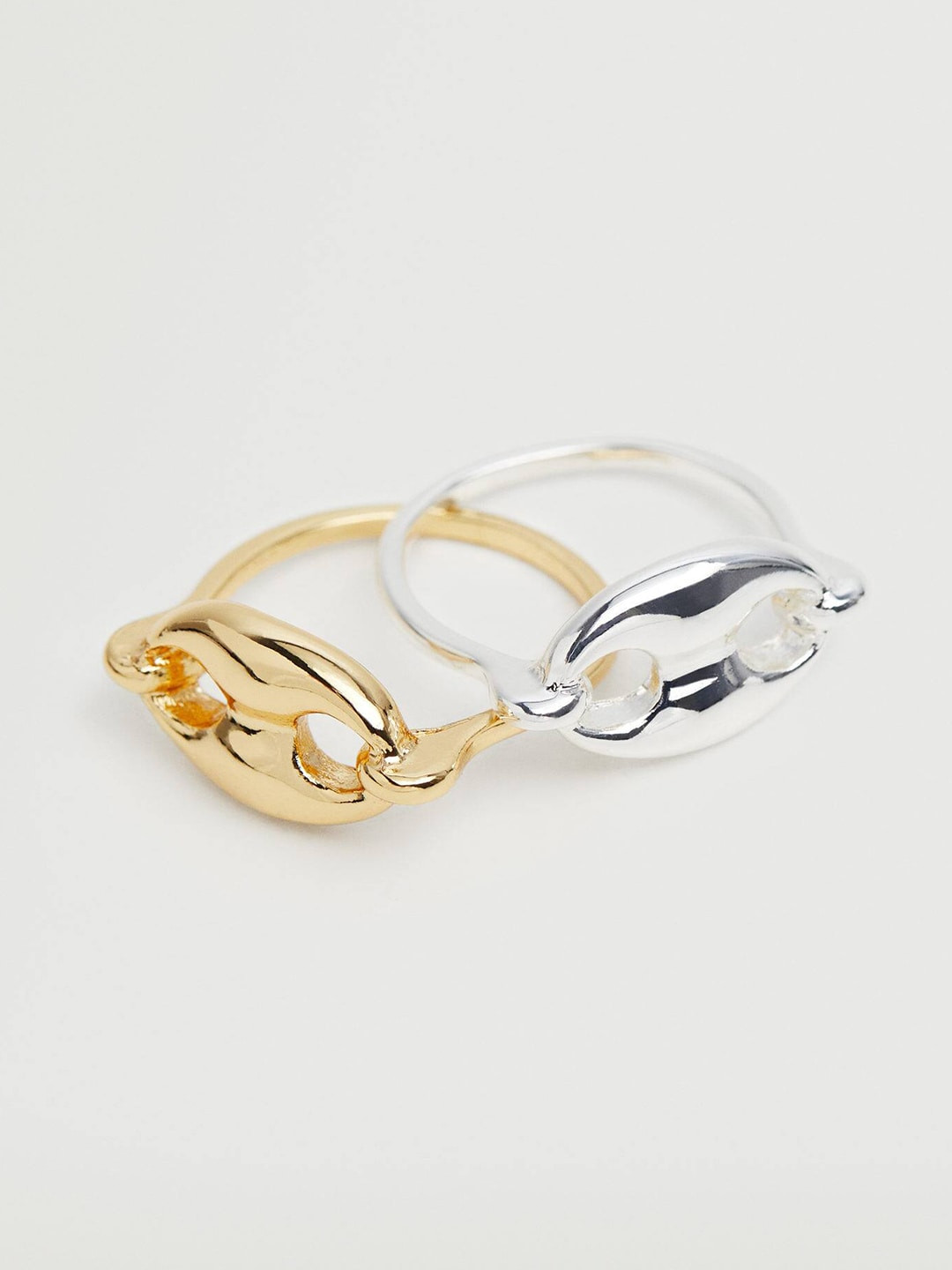 

MANGO Women Set of 2 Finger Rings, Silver