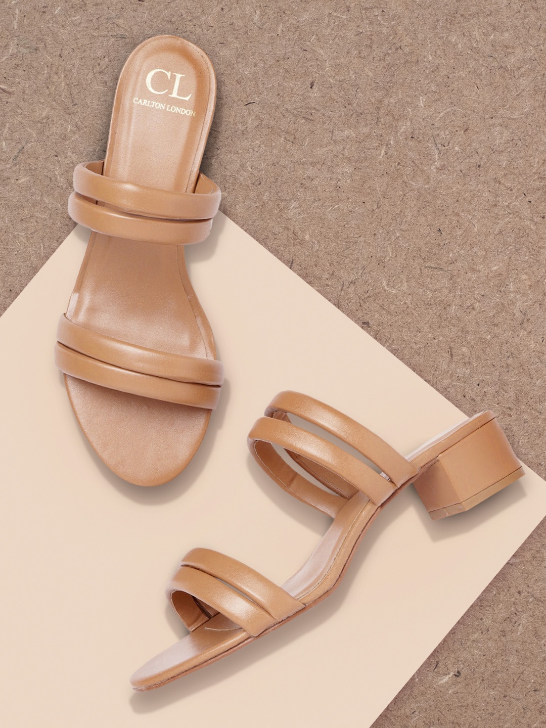 

Carlton London Women Tan Brown Solid Block Heels