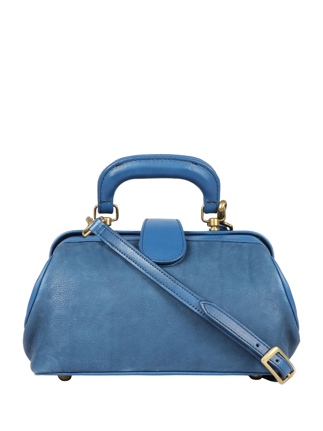 

Hidesign Women Blue Textured Leather Structured Handheld Bag