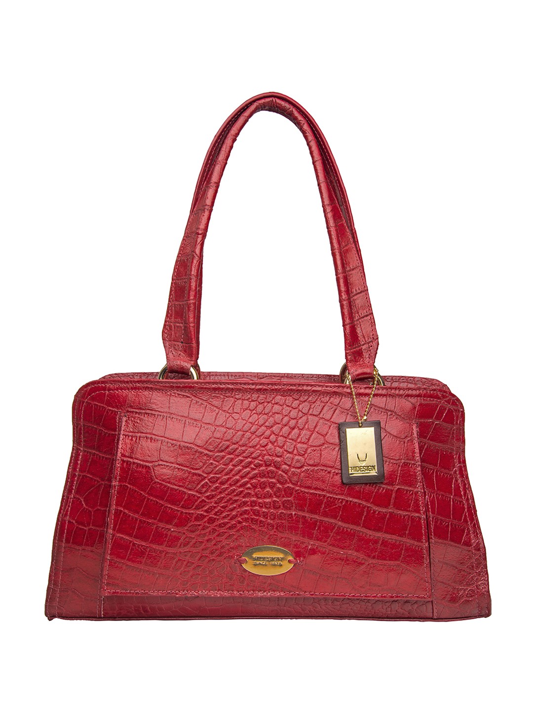 

Hidesign Women Red Textured Leather Structured Shoulder Bag
