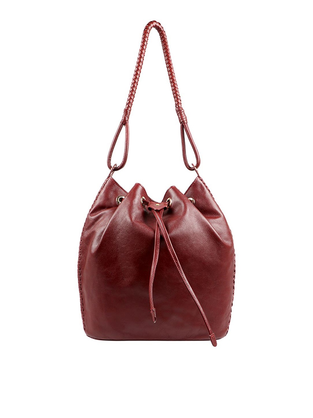 

Hidesign Red Leather Bucket Shoulder Bag
