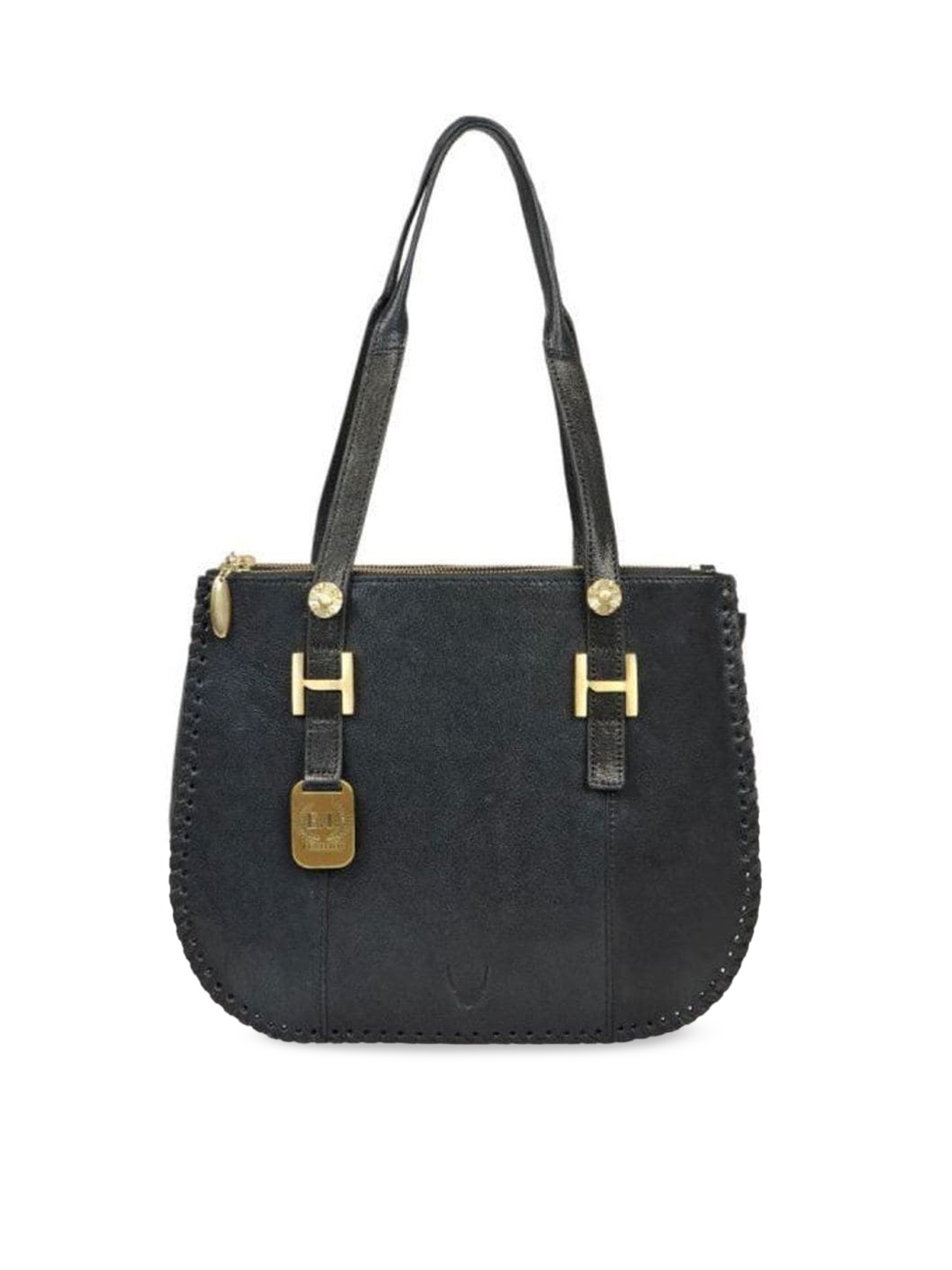 

Hidesign Black Leather Structured Handheld Bag