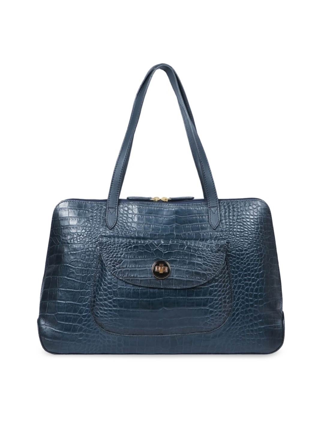 

Hidesign Blue Animal Textured Leather Structured Shoulder Bag