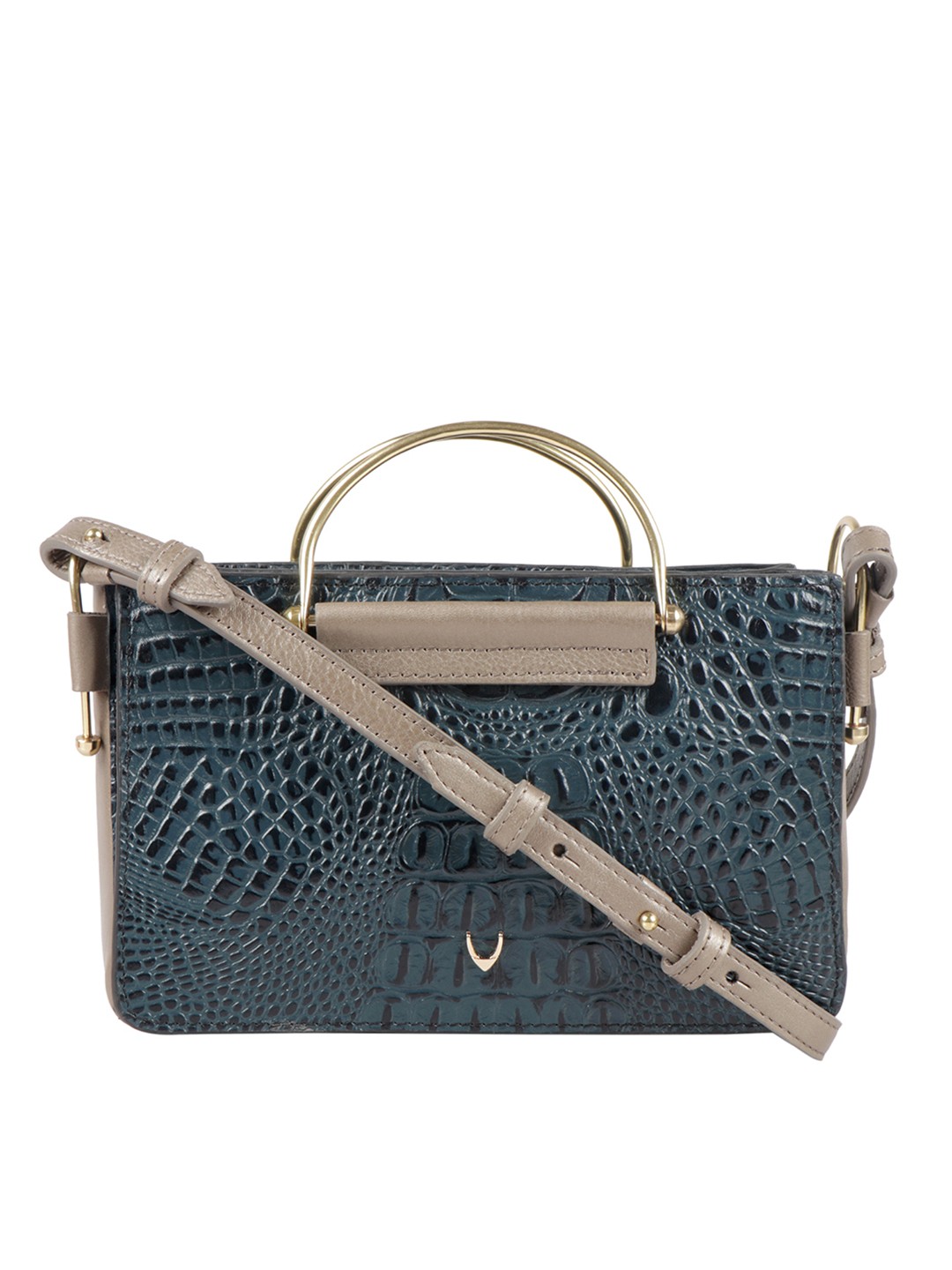 

Hidesign Blue Animal Leather Structured Handheld Bag