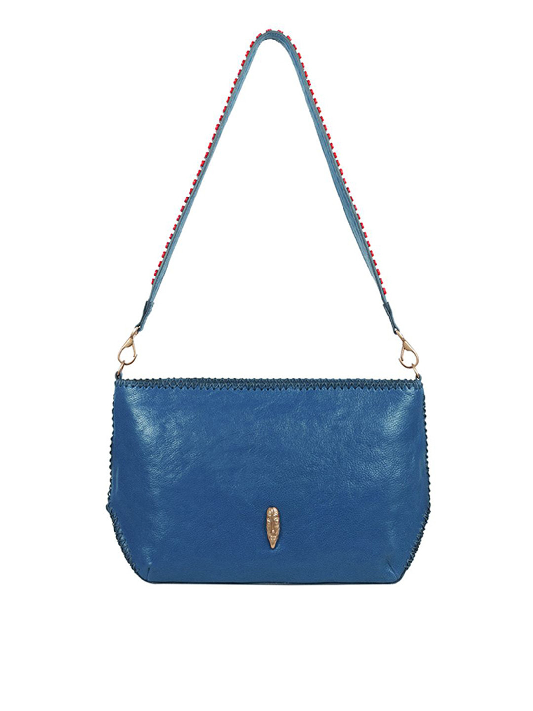 

Hidesign Blue Leather Structured Sling Bag