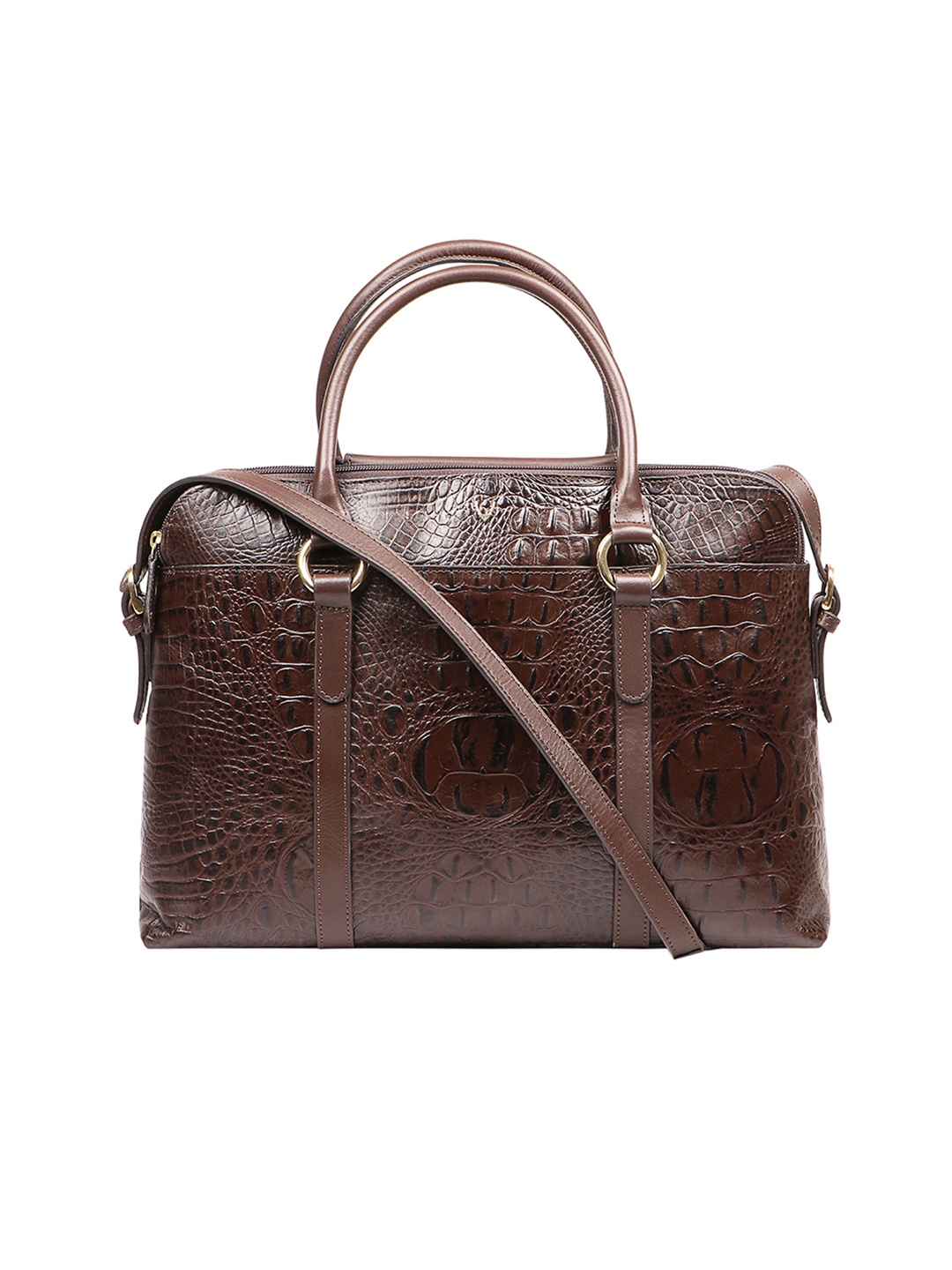

Hidesign Brown Textured Leather Oversized Structured Satchel