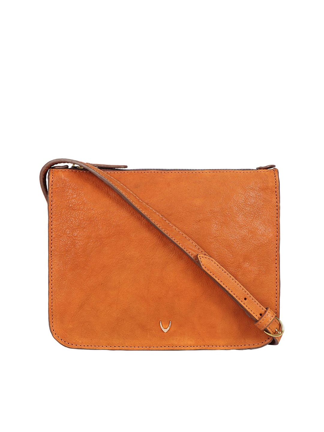 

Hidesign Orange Leather Structured Sling Bag