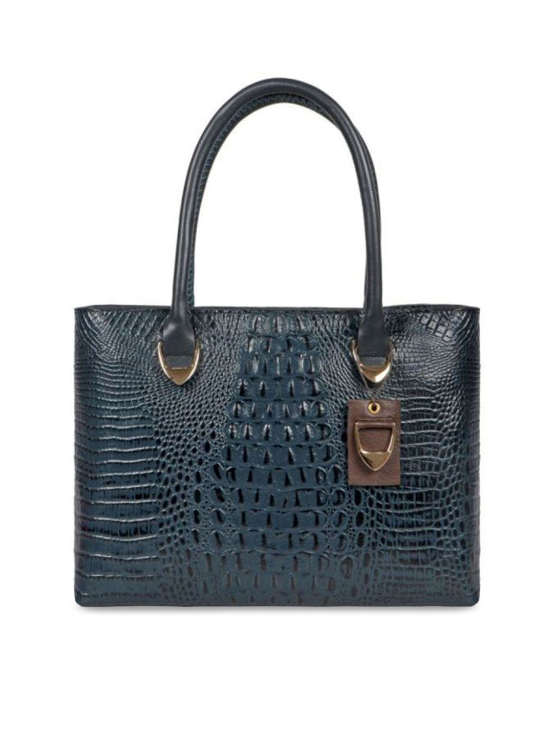 

Hidesign Blue Textured Leather Shopper Shoulder Bag