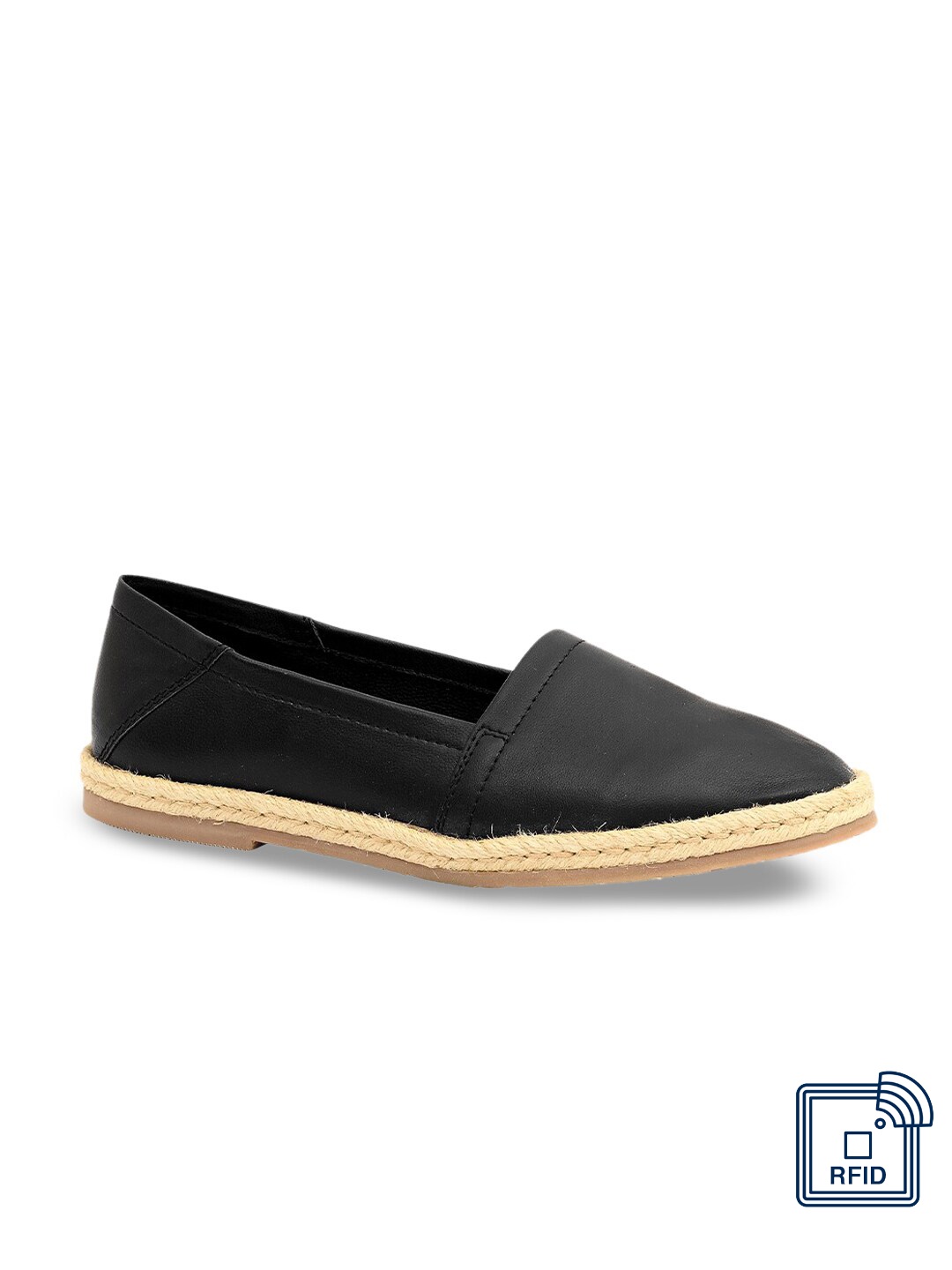 

Eske Women Black Leather Espadrilles