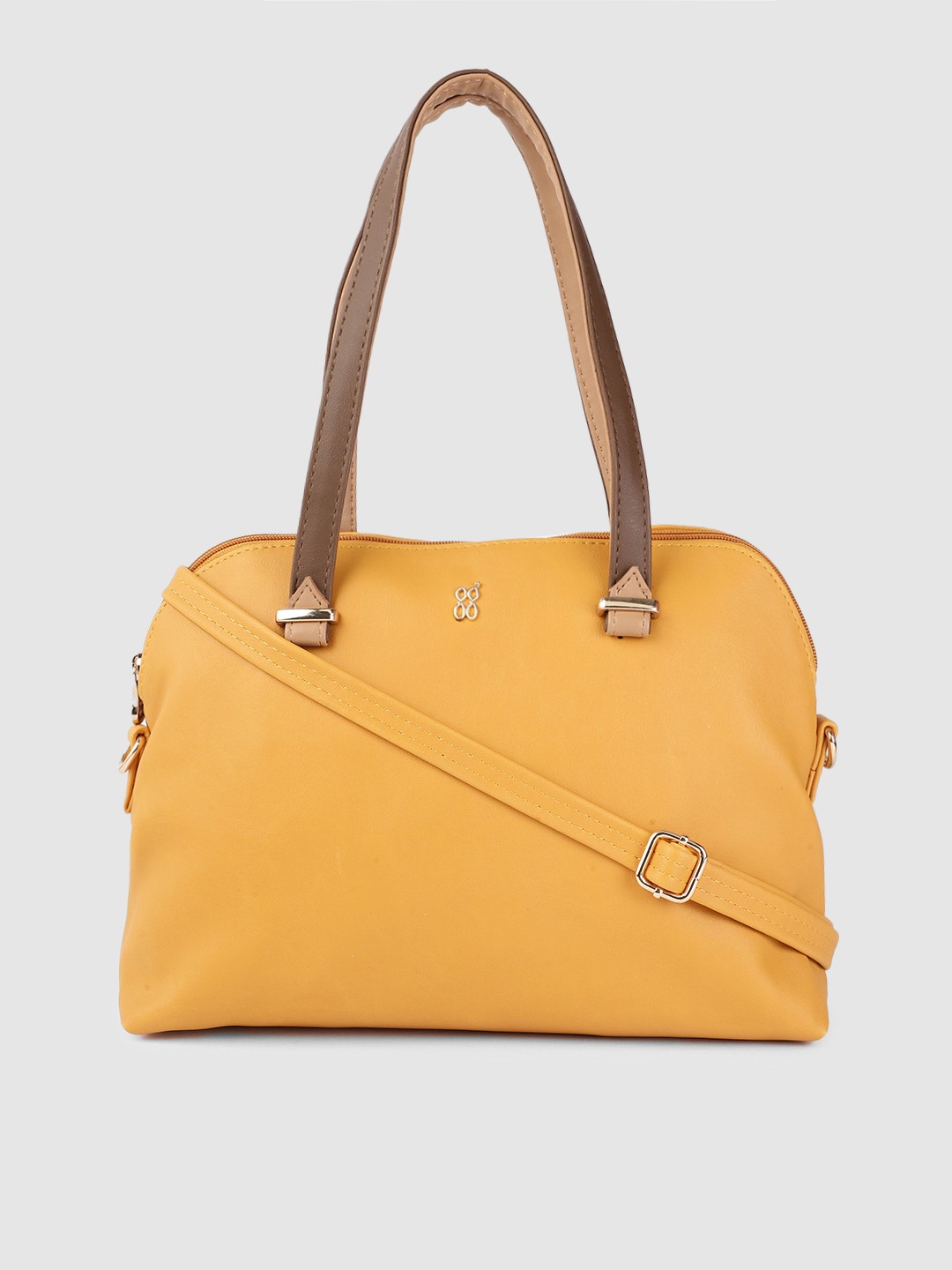 

Baggit Women Yellow Solid Structured Handheld Bag