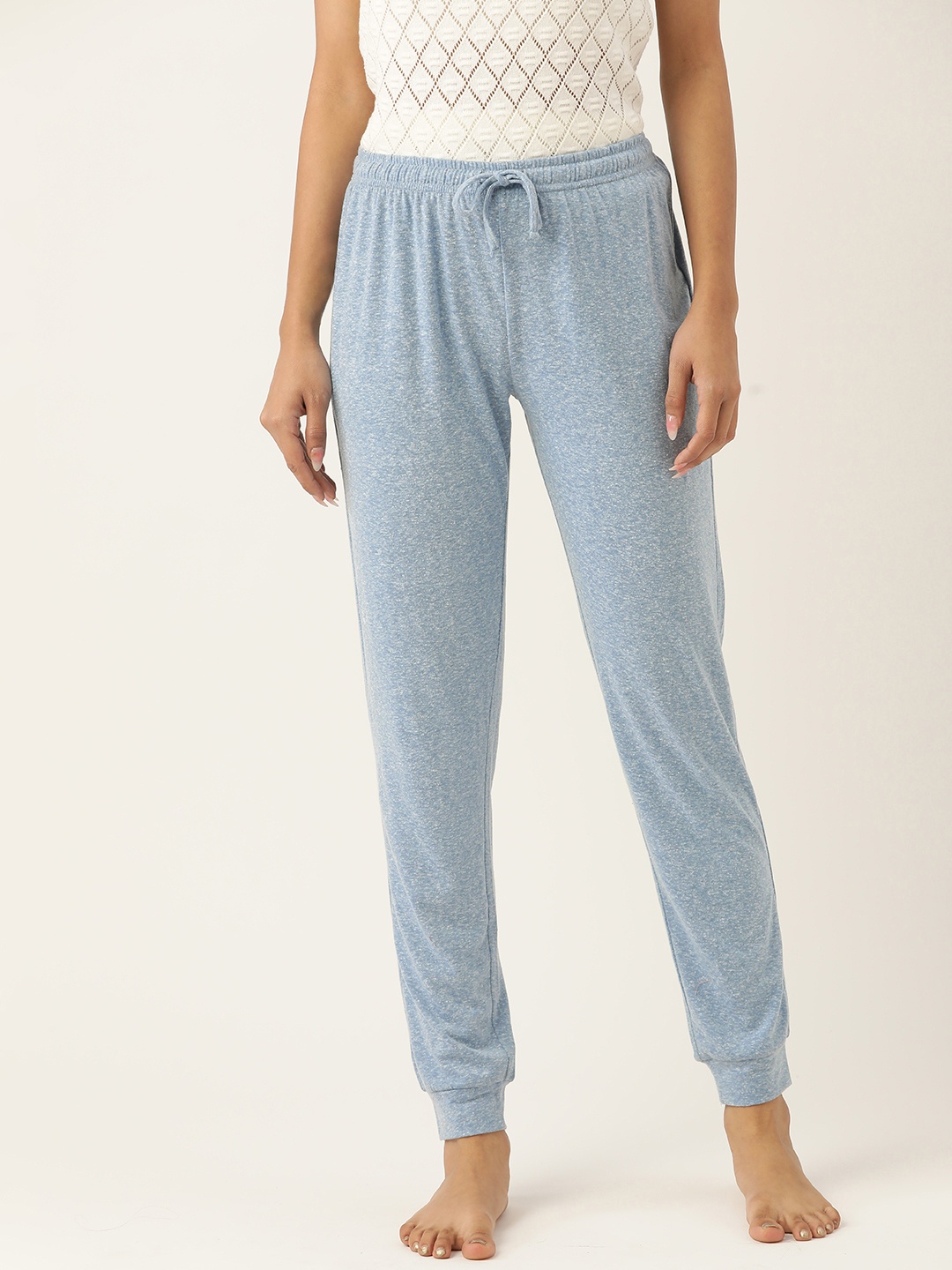 ETC Women Blue Solid Lounge Joggers