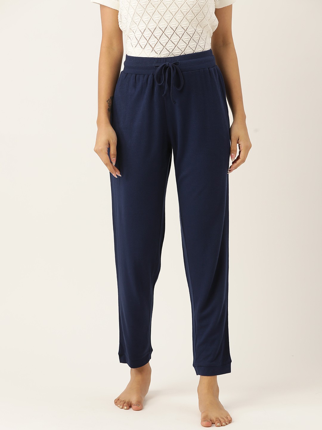 

ETC Women Navy Blue Solid Lounge Pant