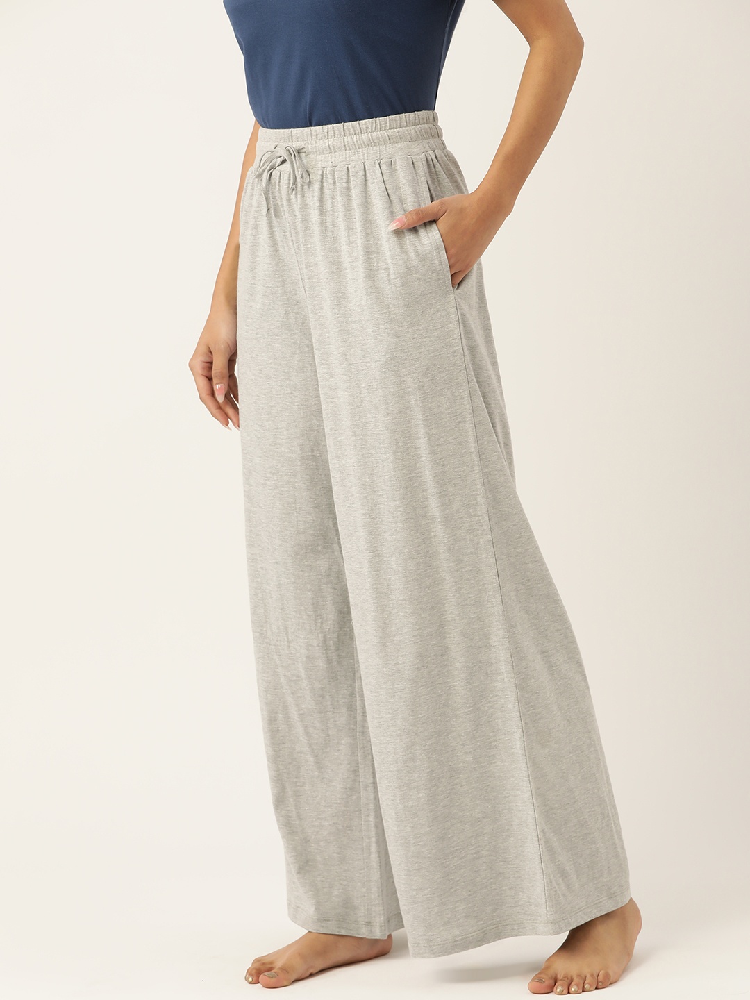 

ETC Women Grey Melange Solid Lounge Pants