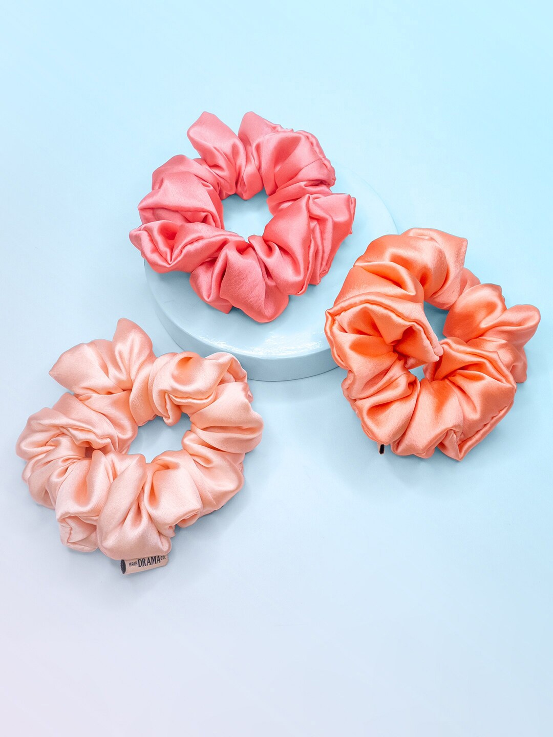

HAIR DRAMA CO. Women Pink & Orange Set of 3 Spiral Ponytail Holders