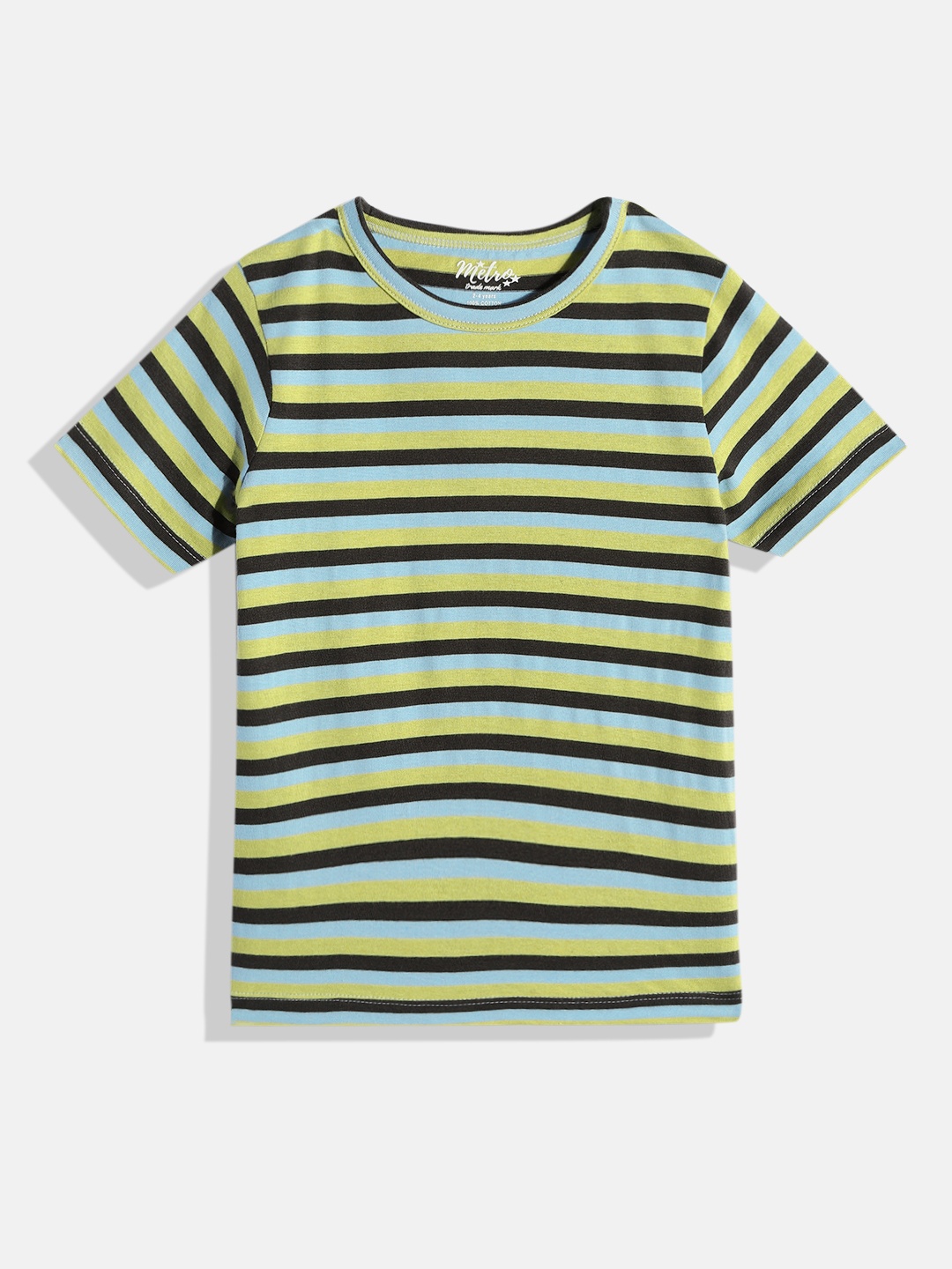 

METRO KIDS COMPANY Boys Blue & Black Striped T-shirt