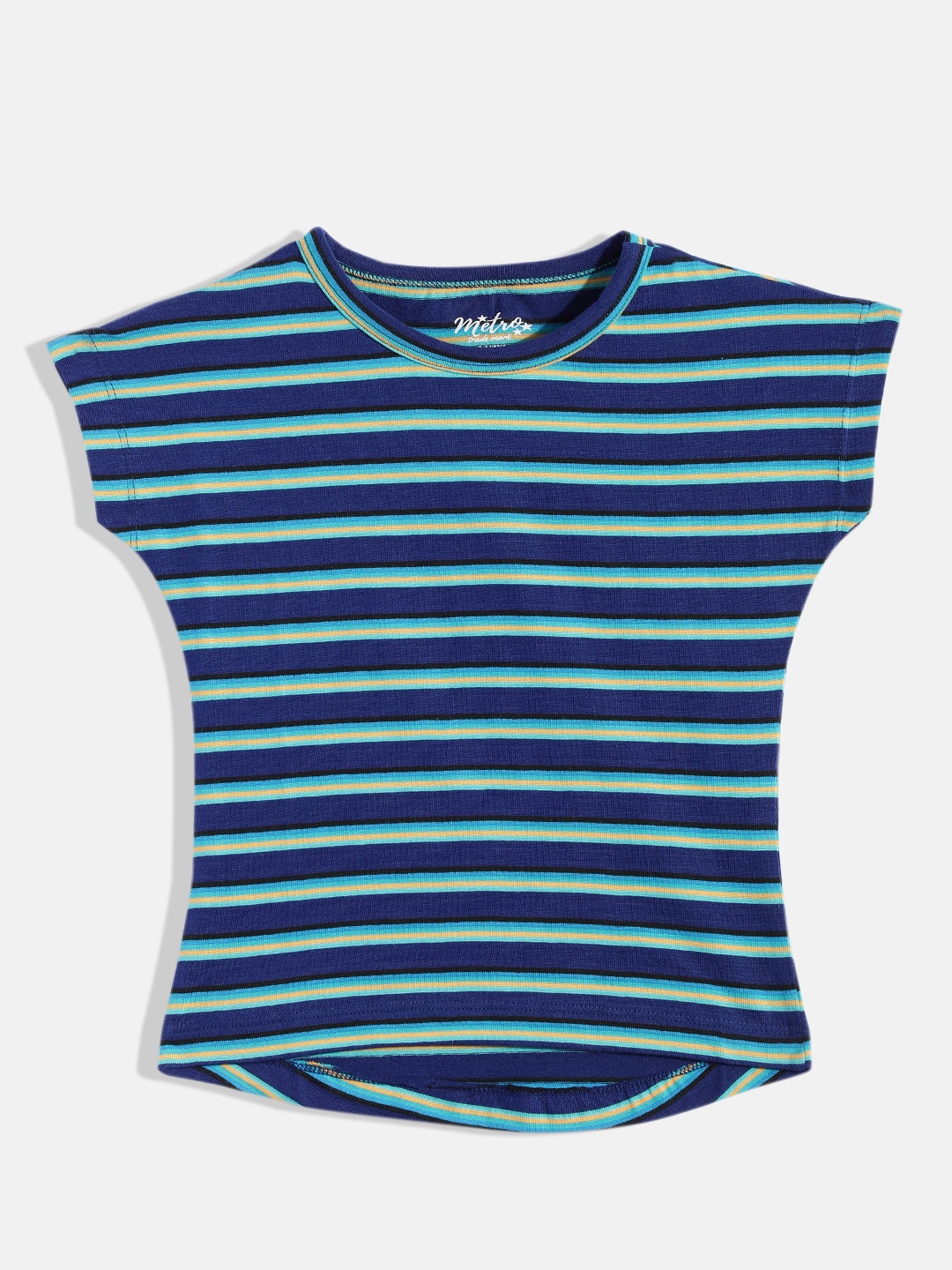 

METRO KIDS COMPANY Blue & Turquoise Blue Striped Top