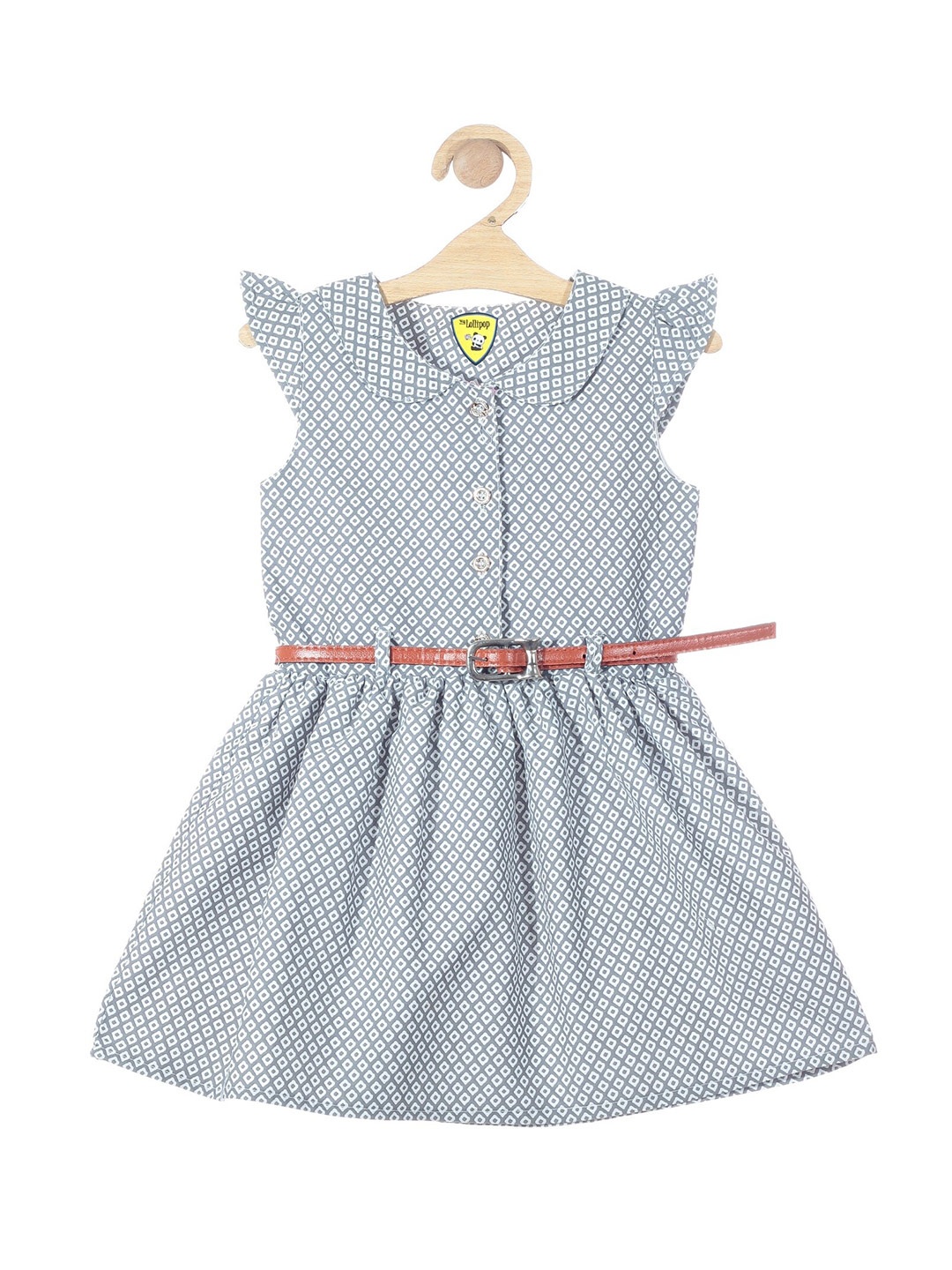 

Lil Lollipop Girls Grey Printed Cotton Fit & Flare Mini Dress